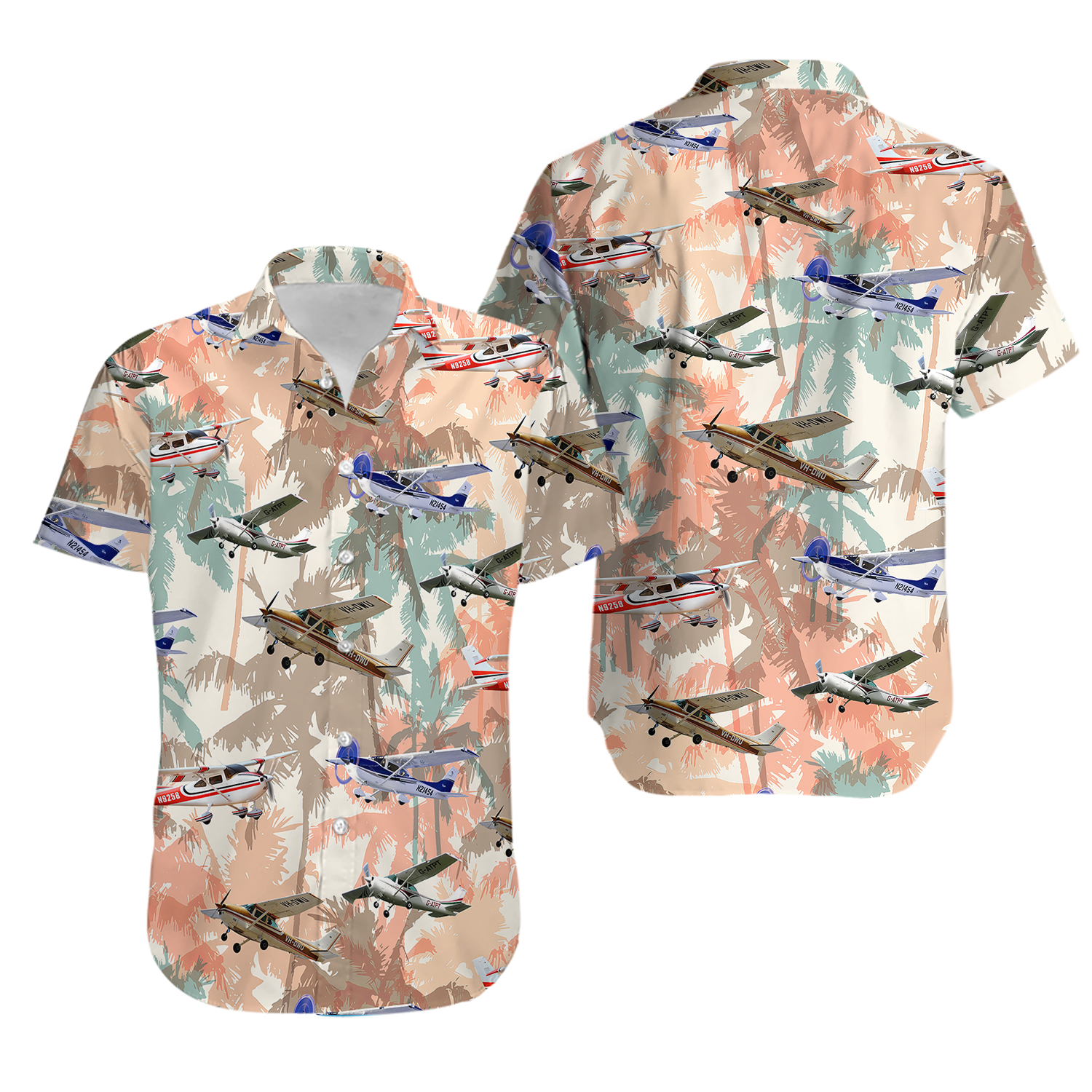 Cessna 182 Skylane Hawaiian Shirt Gift for Men Dad Father S5XL