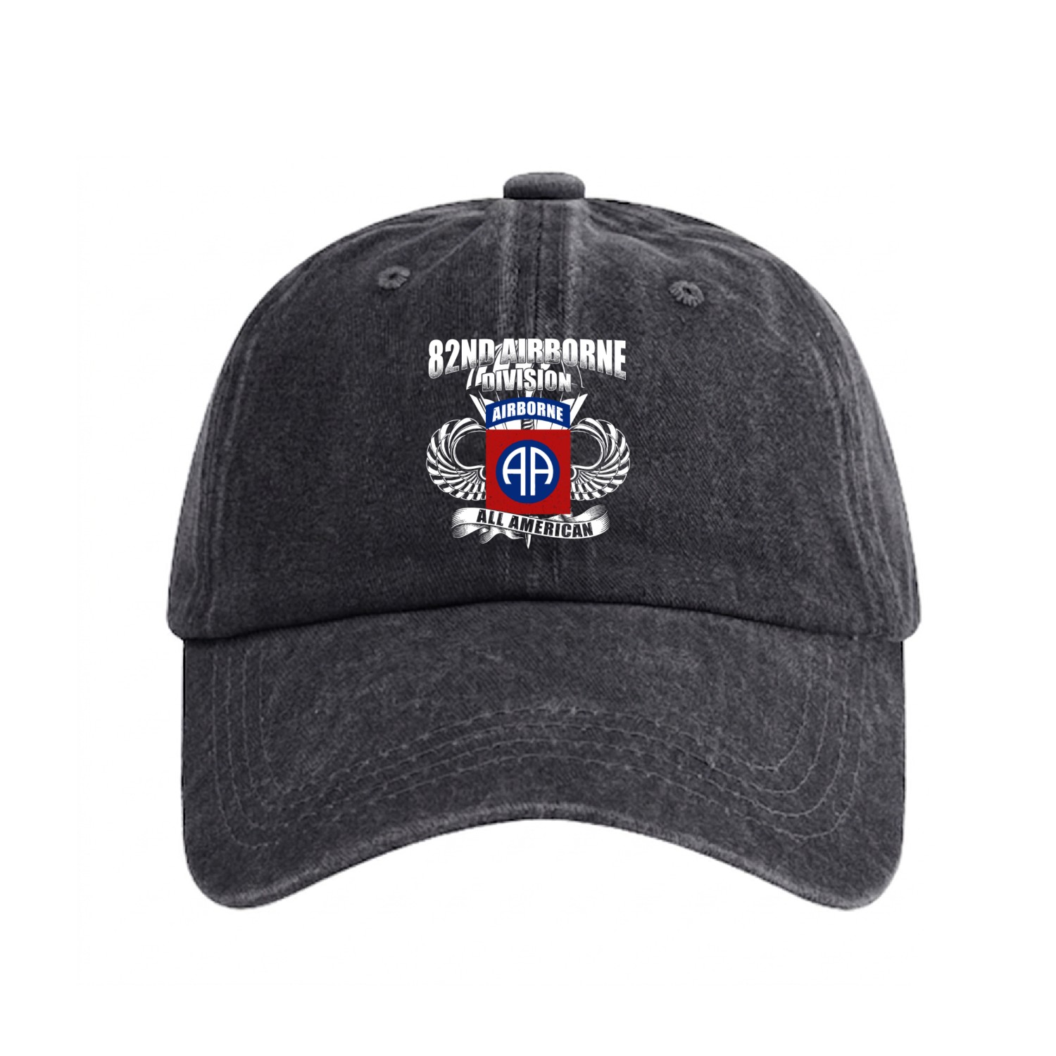 82nd Airborne Division US Army Washed Denim Baseball Caps