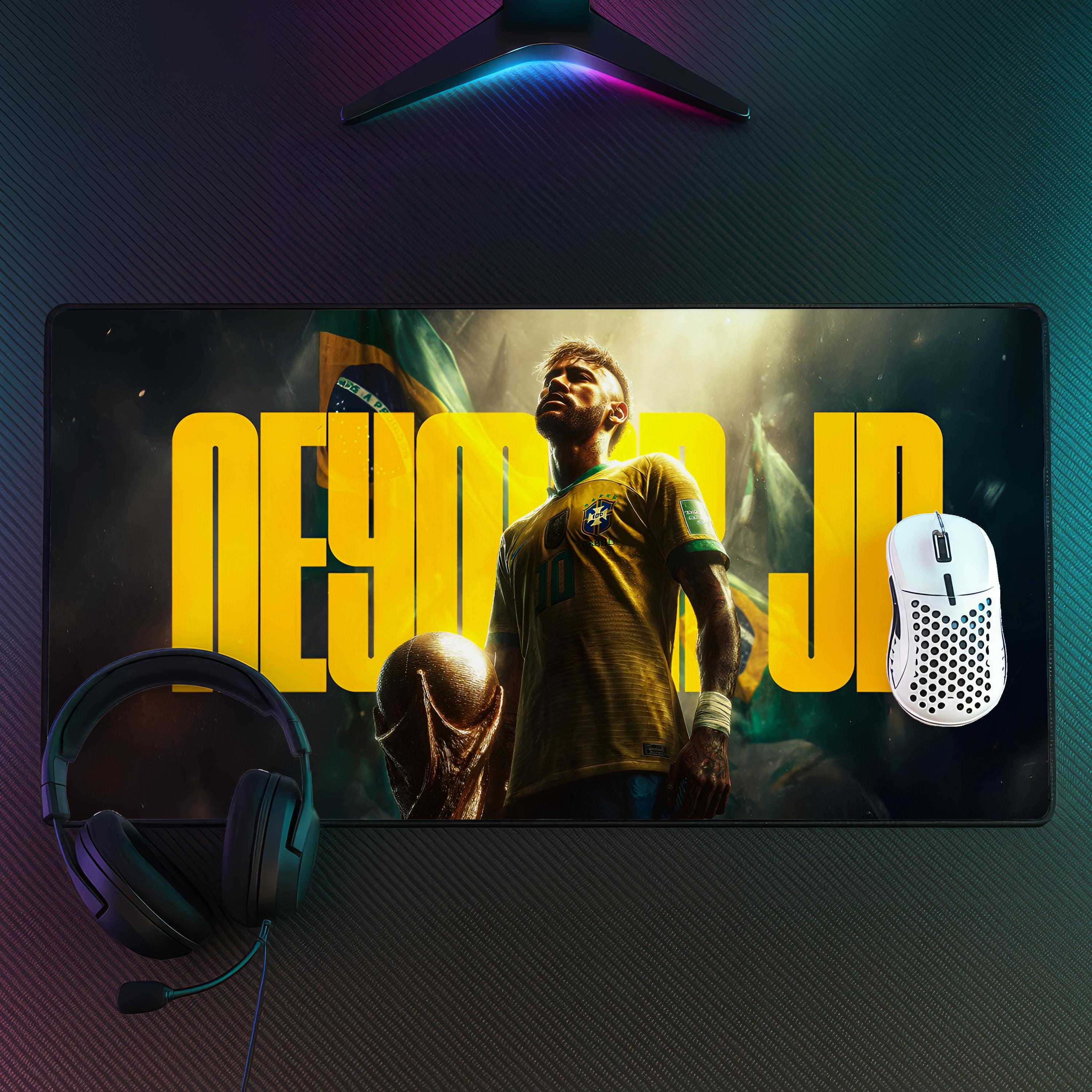 Neymar Jr Mouse Pad Brazil World Cup Gaming Desk Mat Extended Soccer Fan Gift