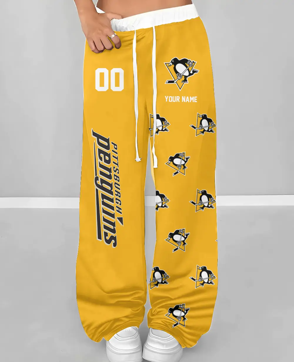 Pittsburgh Penguins NHL Personalized Wide Leg Lounge Pants