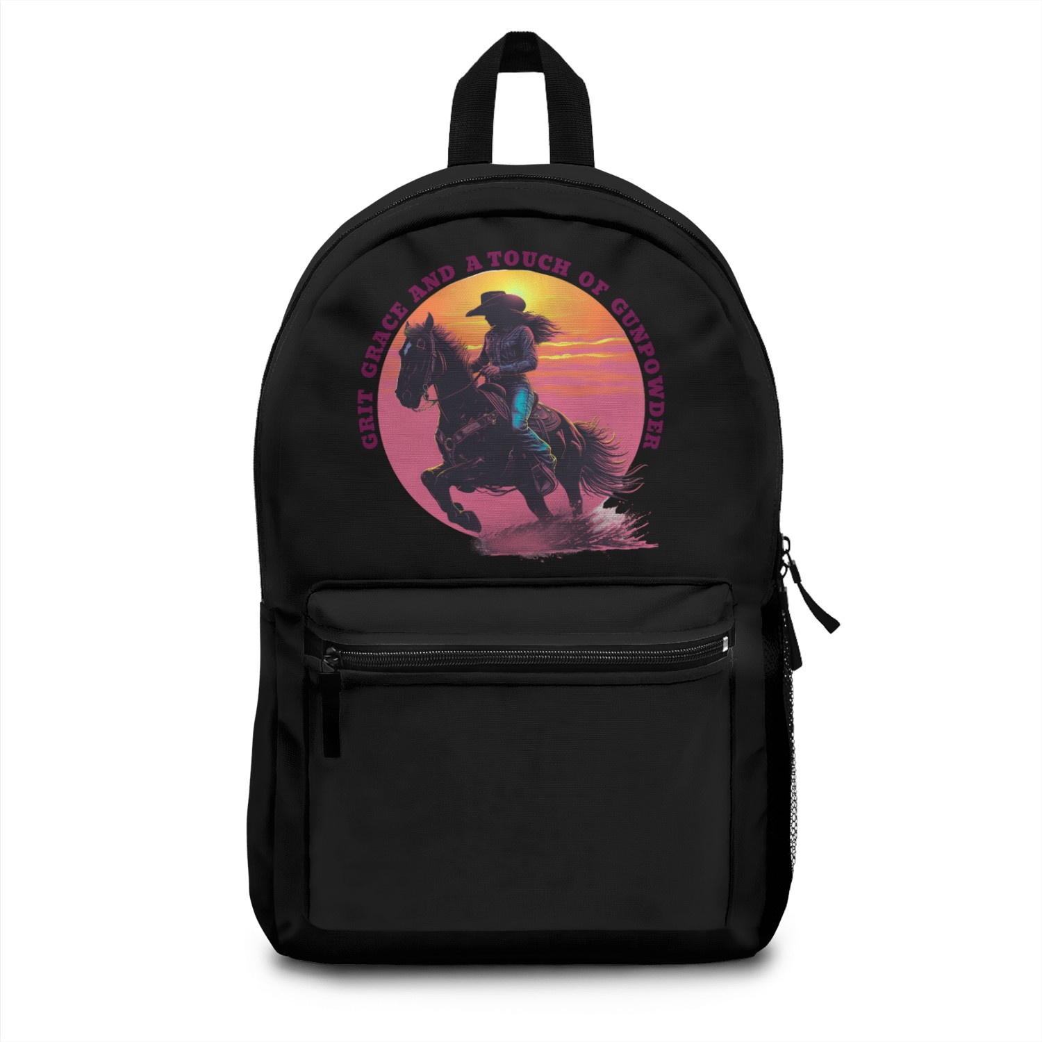 Cowgirl Pride Sunset Scene Backpacks