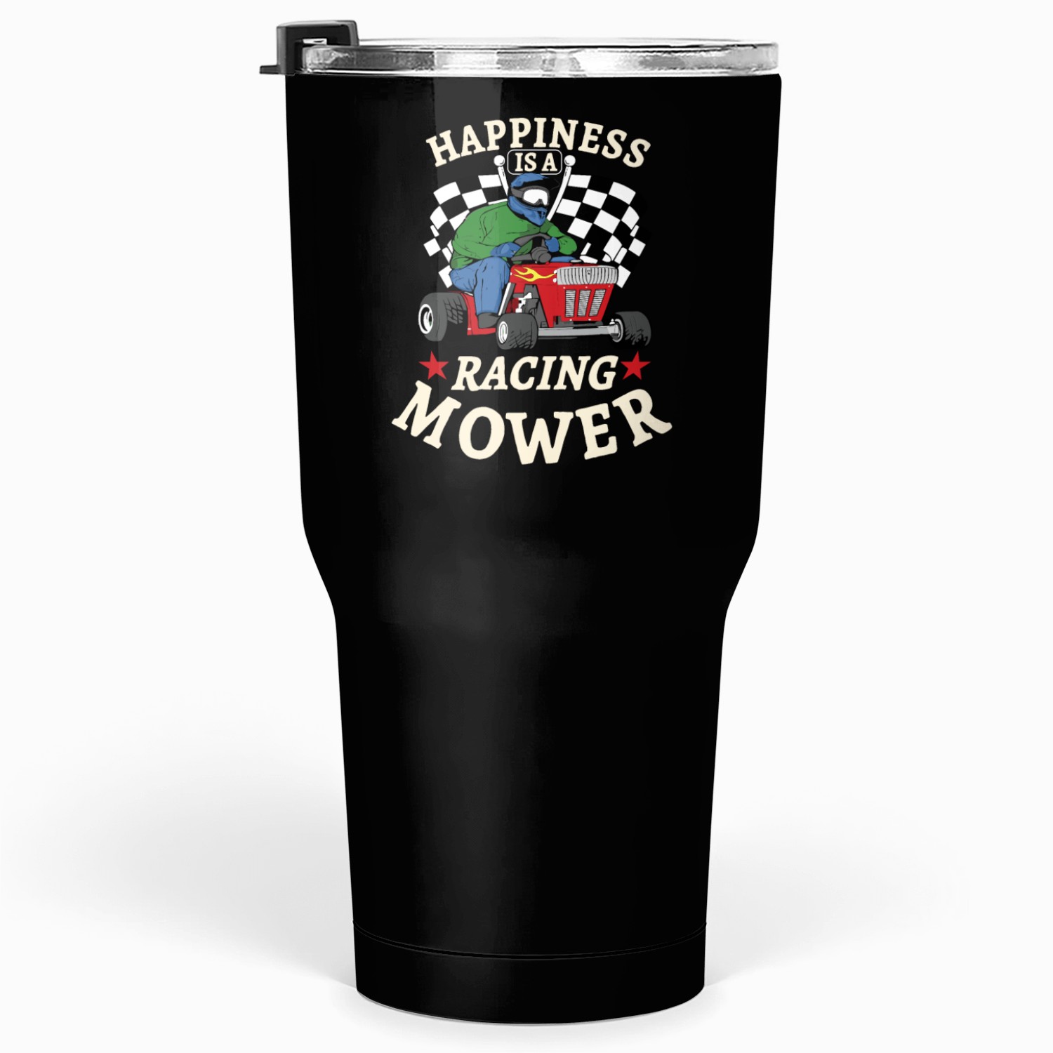 Lawn Mower Racing Gardener Racing Lawnmower Tumblers 30 Oz
