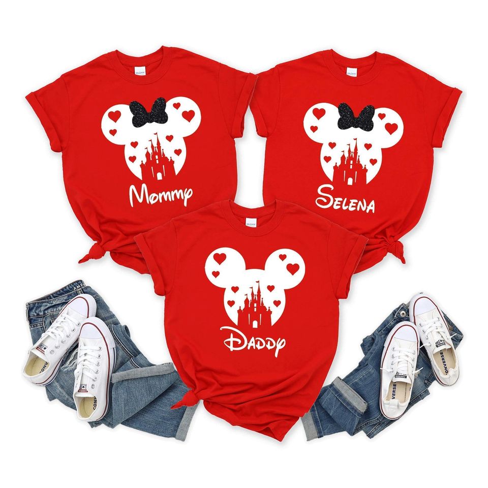 Family Vacation Valentines Day Shirt, Custom Name Vacation Shirt, Magic Kingdom Shirt