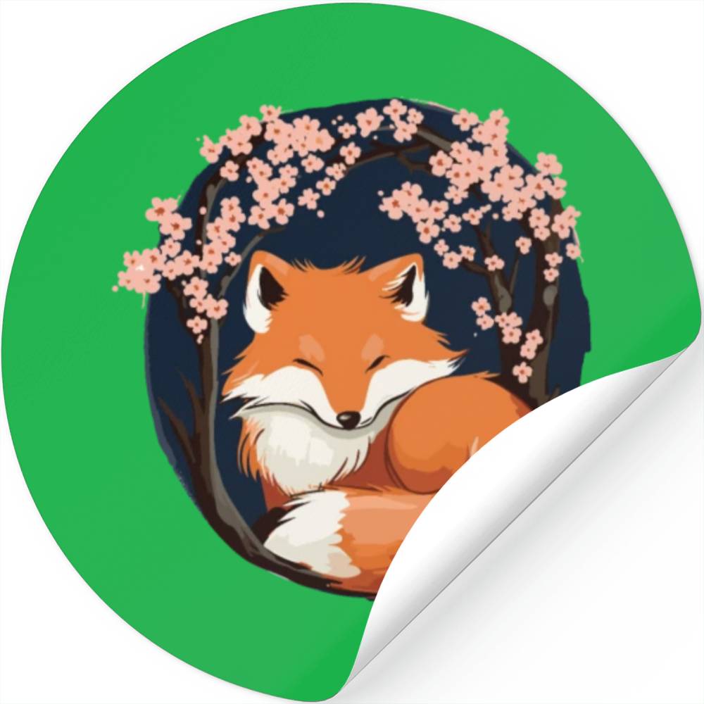 Sleeping Fox Sleepyhead Napping Sleep Fox Lover Stickers