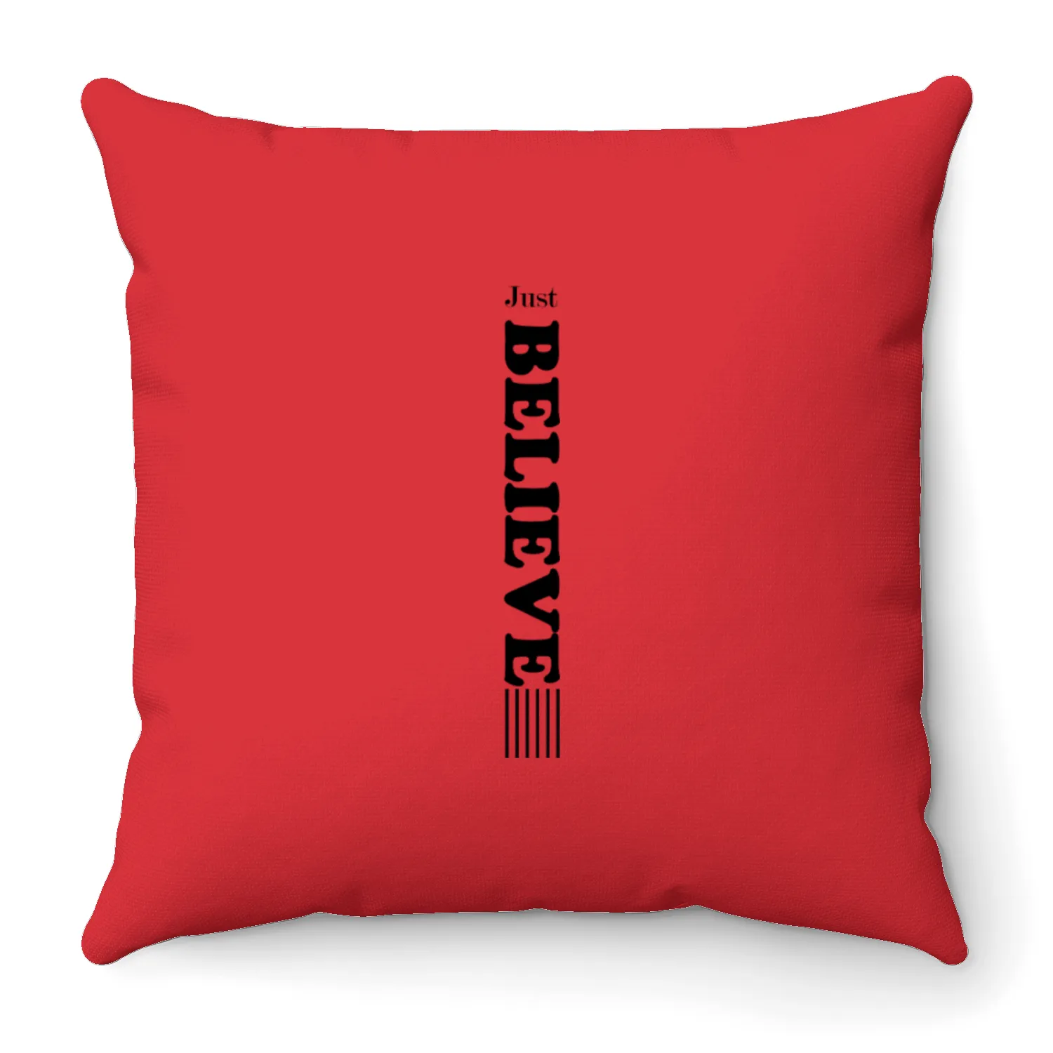 Just Believe Vertical Black Throw Pillows