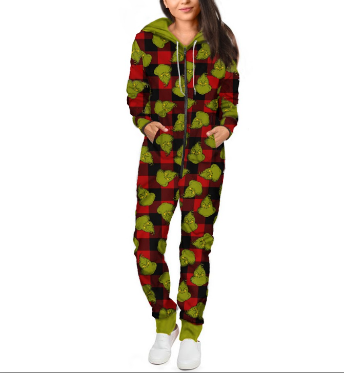 Funny Character Hooded Jumpsuit | Christmas Pajama Outfits | Family Matching Pajamas