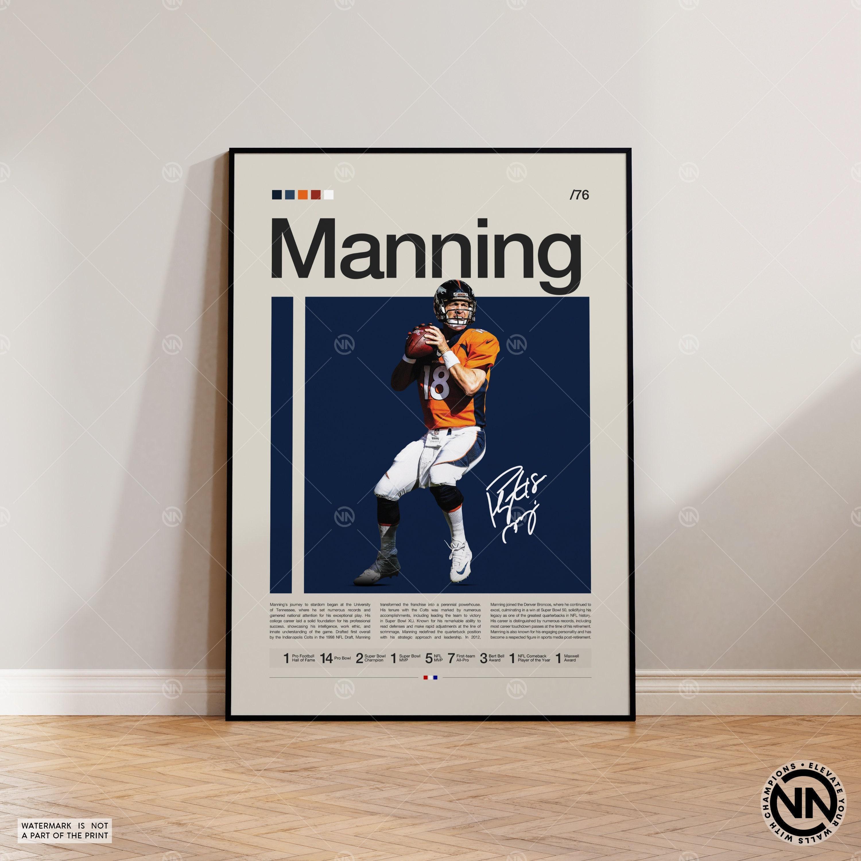 Peyton Manning Poster, Denver Broncos Print, football Poster, Sports Poster, football Fans, Football Poster, football Wall Art, Sports Bedroom Posters