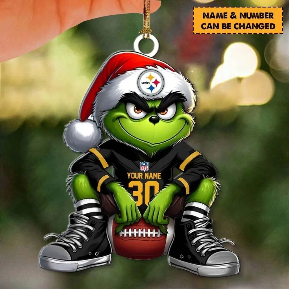Personalized Pittsburgh Football Team Steeler Christmas Ornament Holiday Gift