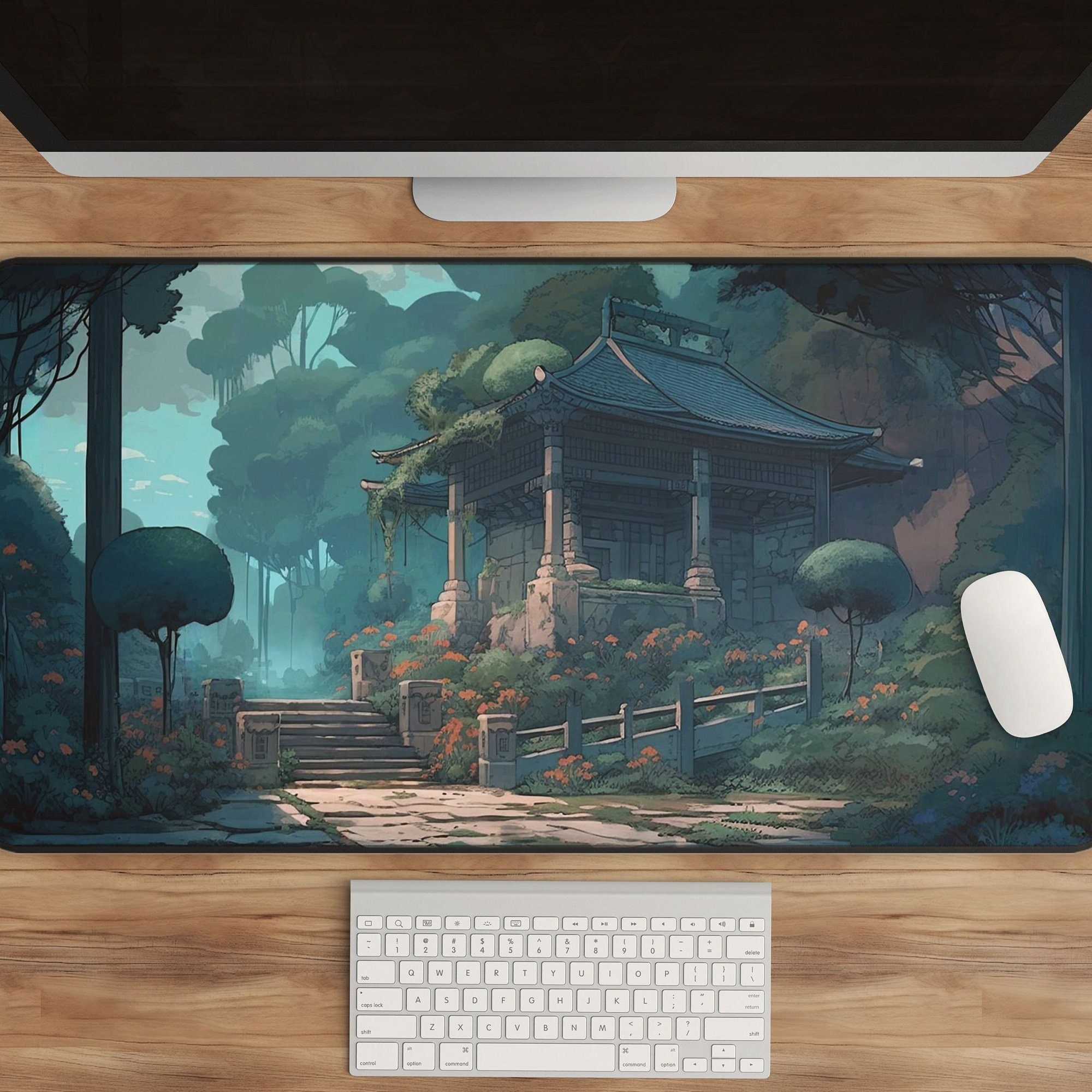 Japanese Temple Garden Desk Mat