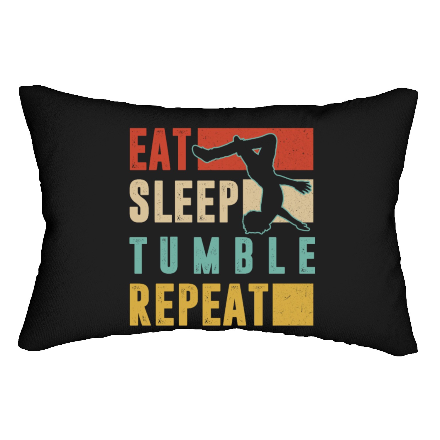 Gymnastics Gifts, Vintage Eat Sleep Tumble Repeat Lumbar Pillows