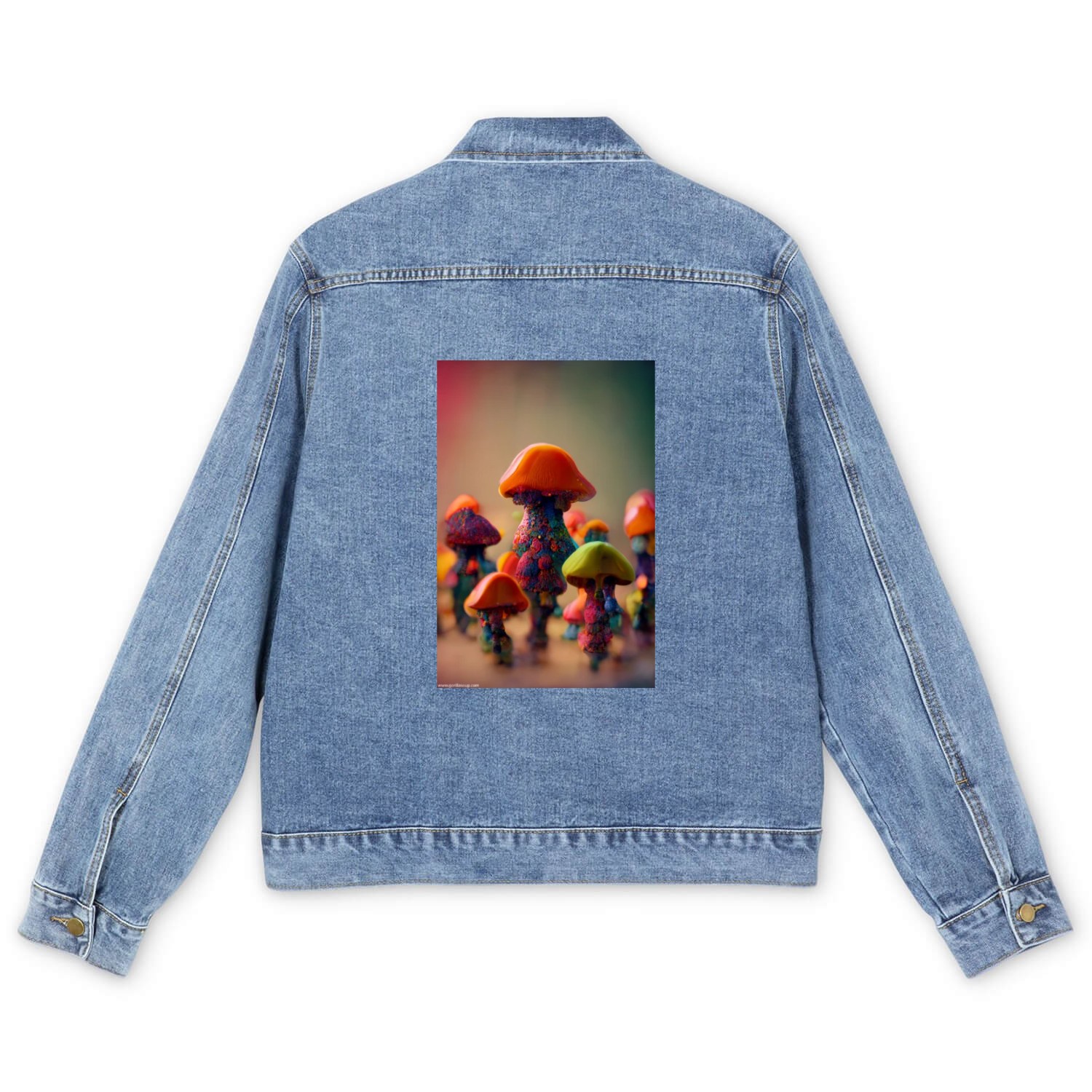 Whimsical Mushroom Men Men's Denim Jackets