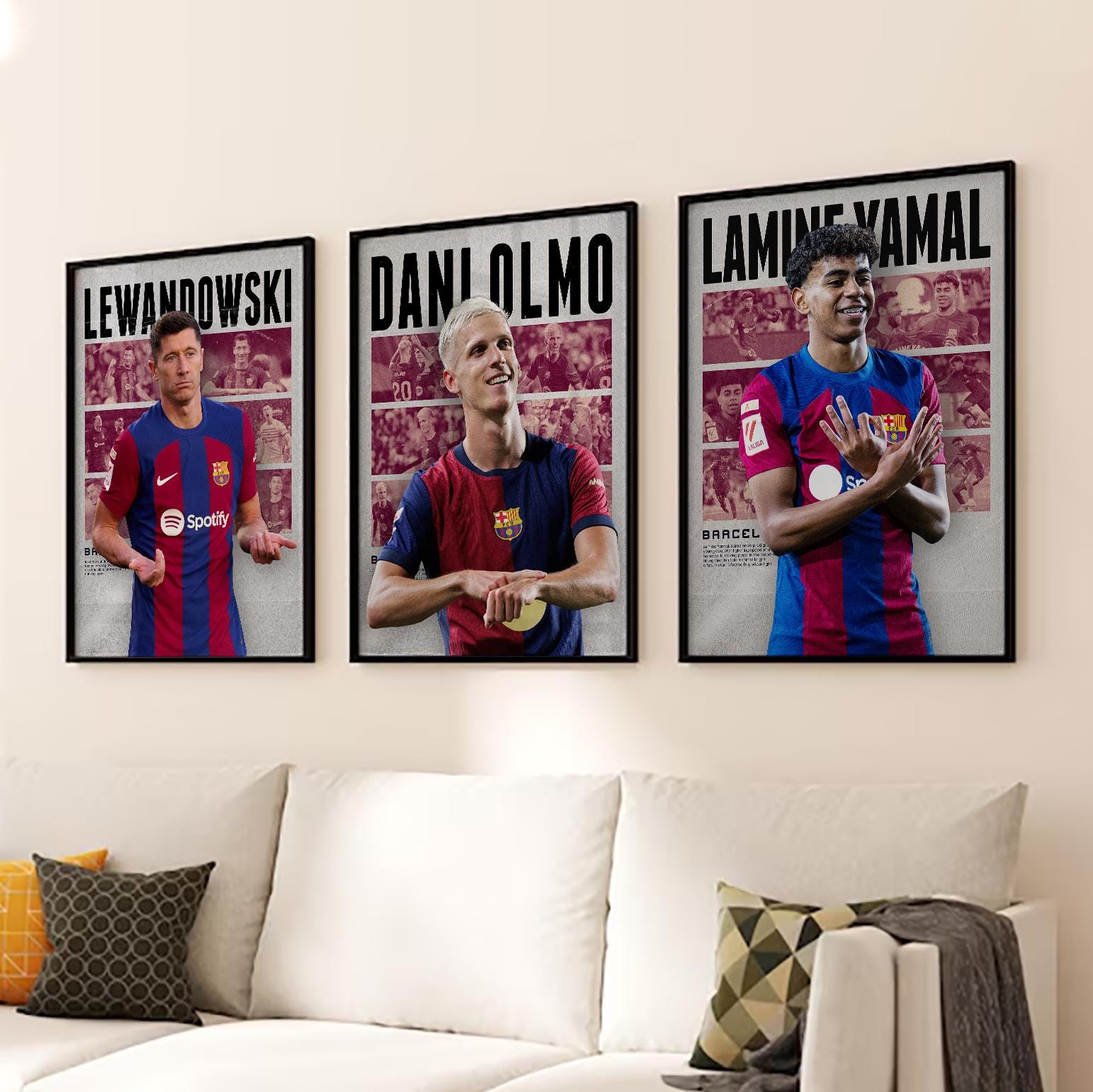 Lamine Yamal, Lewandowski, Dani Olmo Barcelona