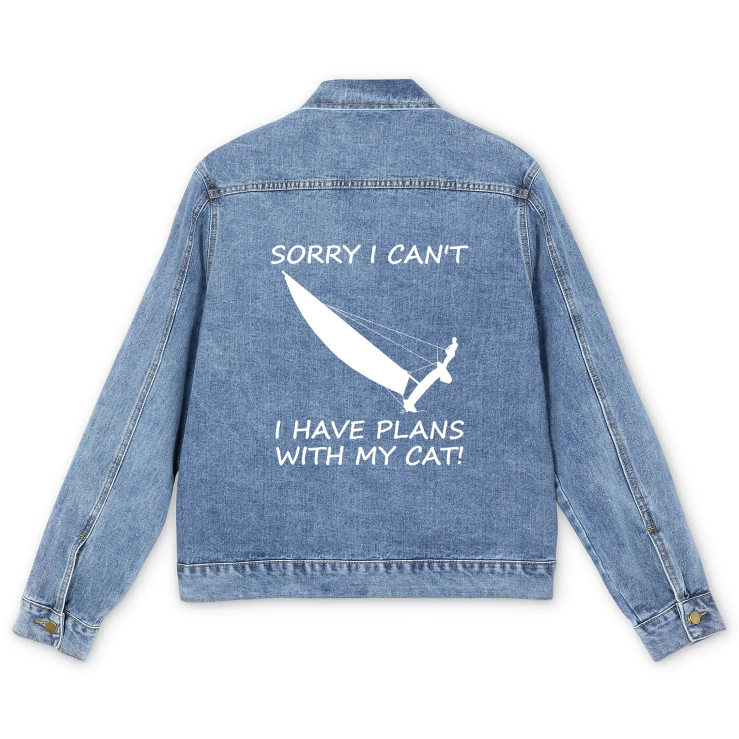 Sorry plans with cat Sailing Men's Denim Jackets