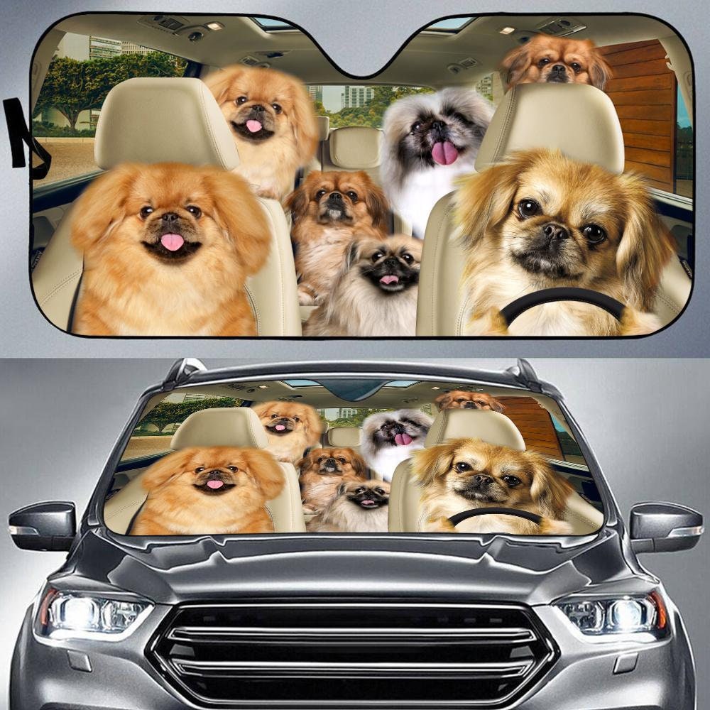 Pekingese Car Sun Shade, Pekingese Car Sunshade, Pekingese Car Decoration