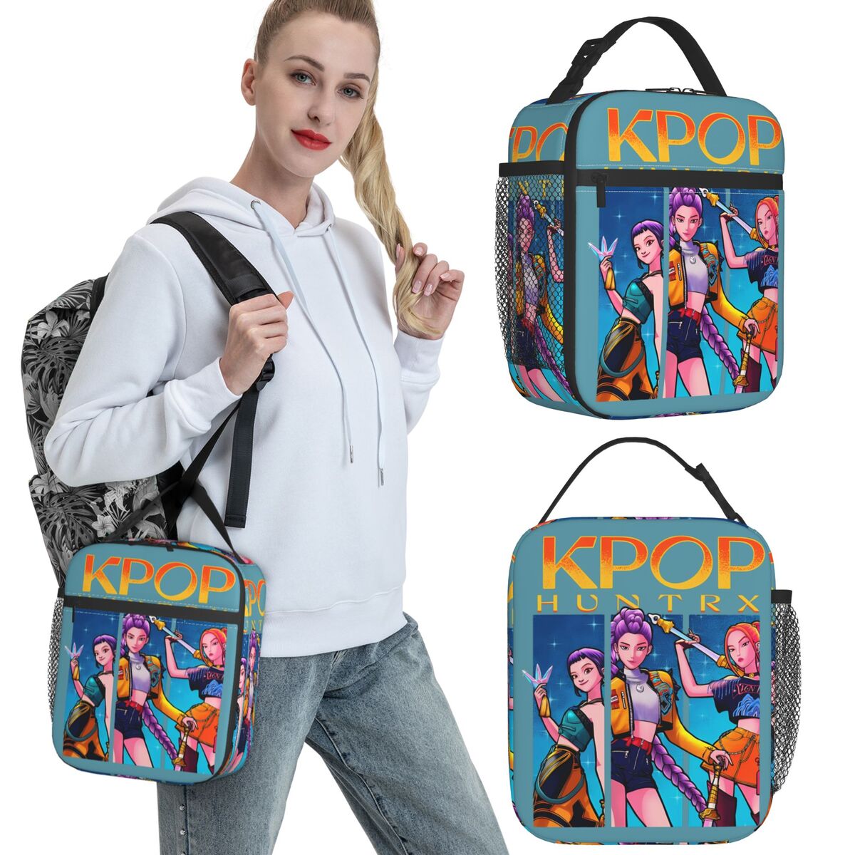 HuntrX KPop Demon Hunters Kids Lunch Bag