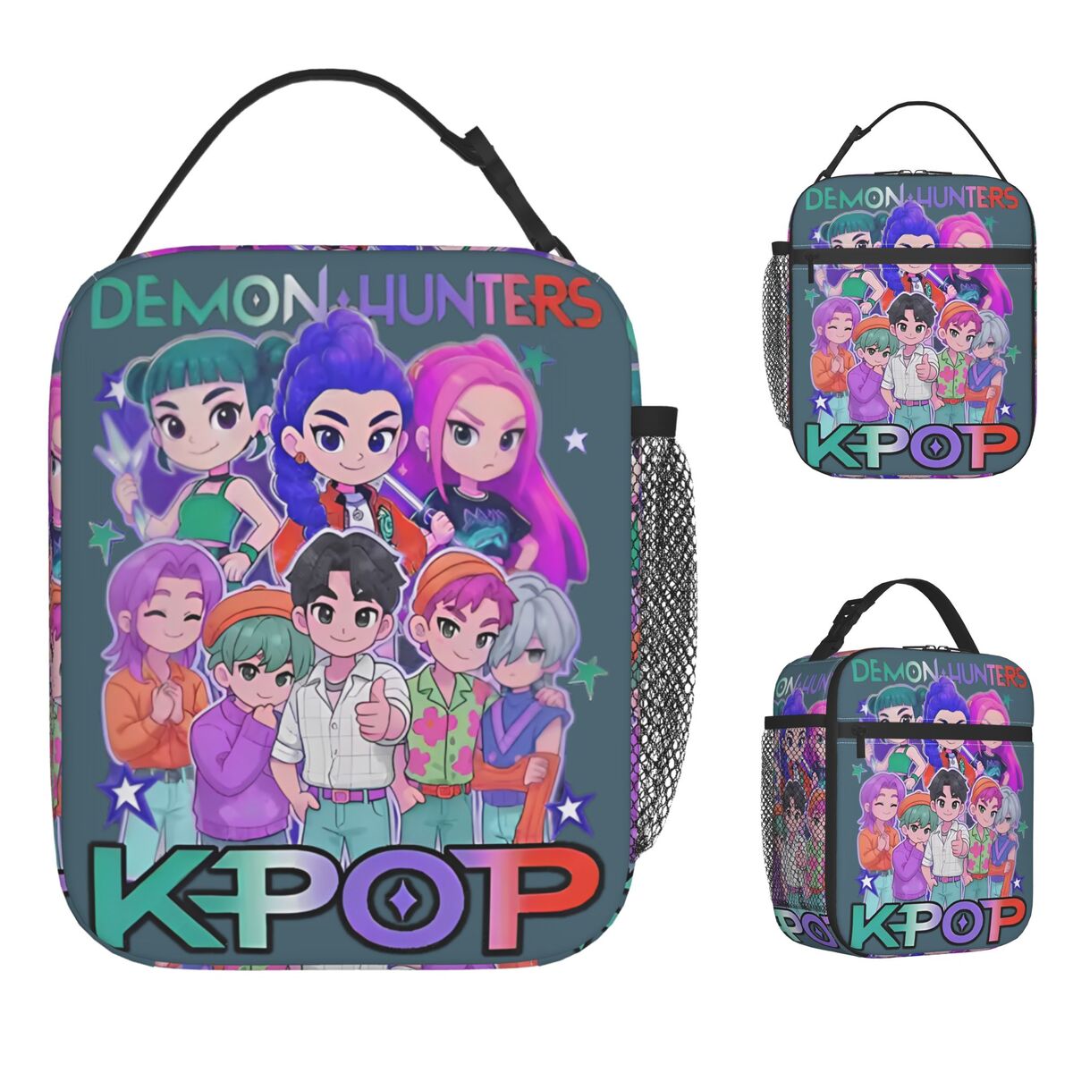 Saja Boys K-pop Demon Hunters Lunch Bag Unisex Portable Thermal Cooler Bag