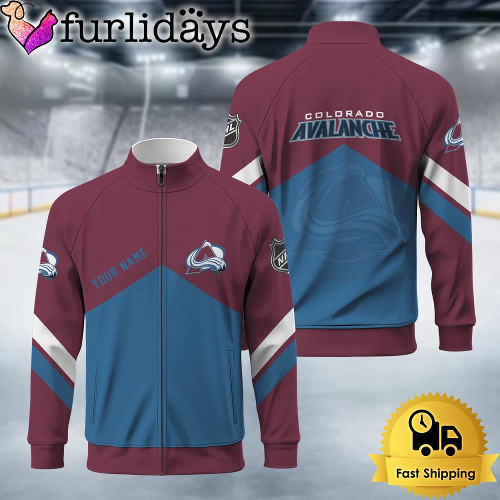 Colorado Avalanchee Logo Custom Standing Neck Zipper Jacket