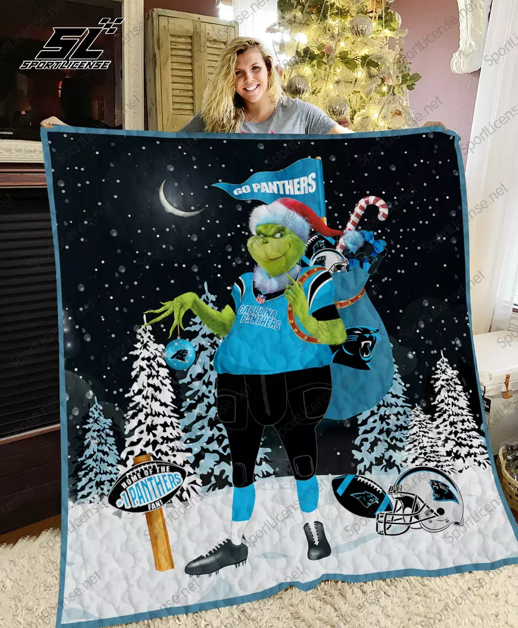 Bl-Clp funny character Santa Quilt Blanket