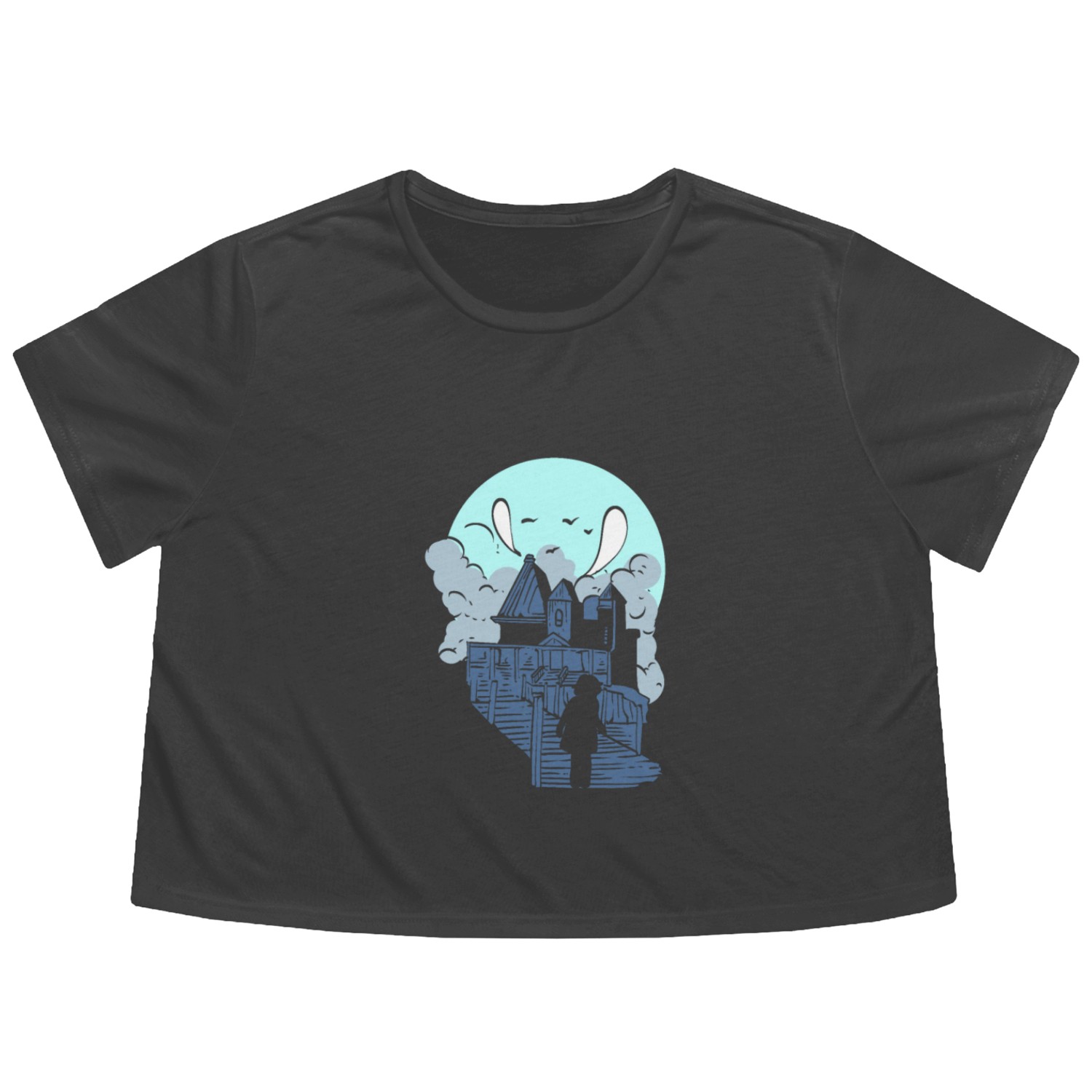 Horror House Halloween Fan Gift Flowy Cropped Tees