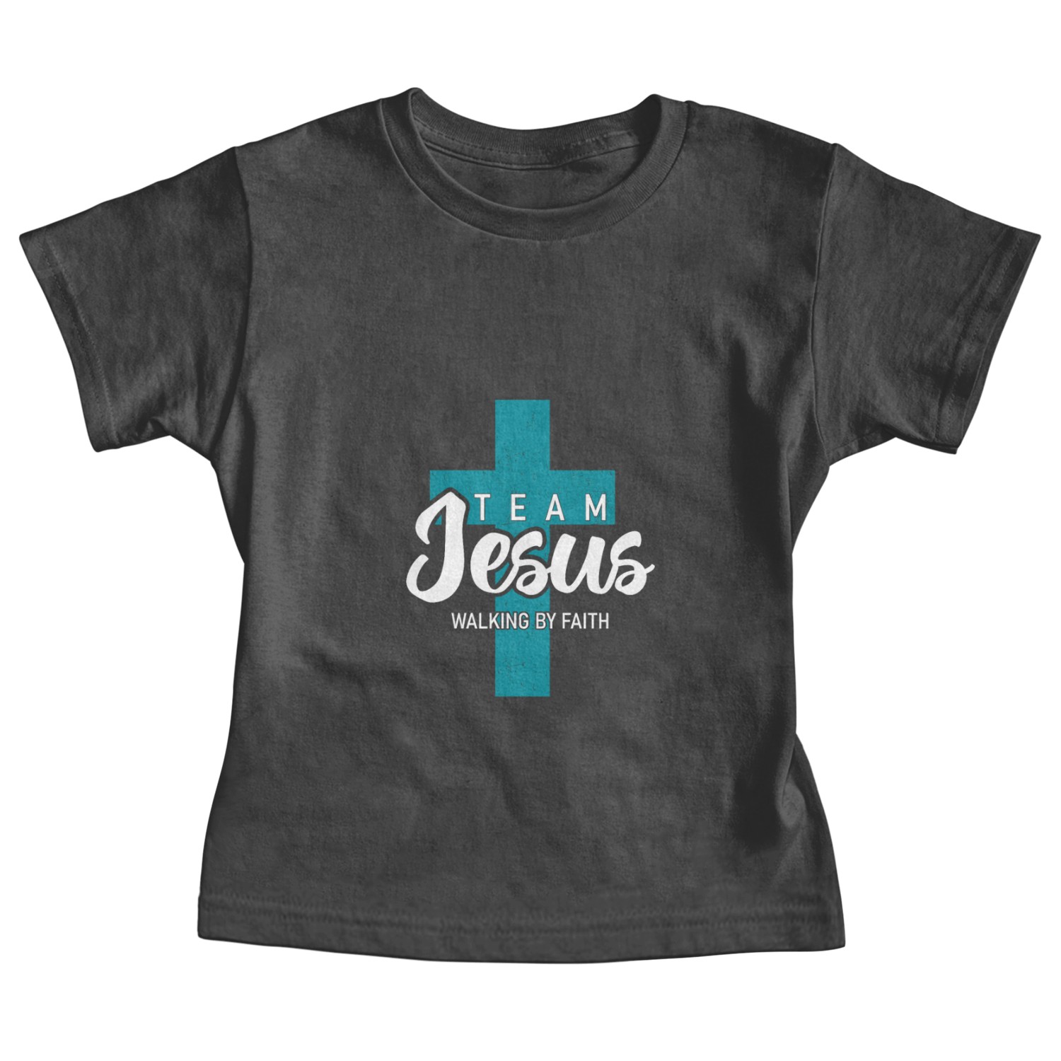 Team Jesus Walking By Faith Inspirational Design Baby Tees