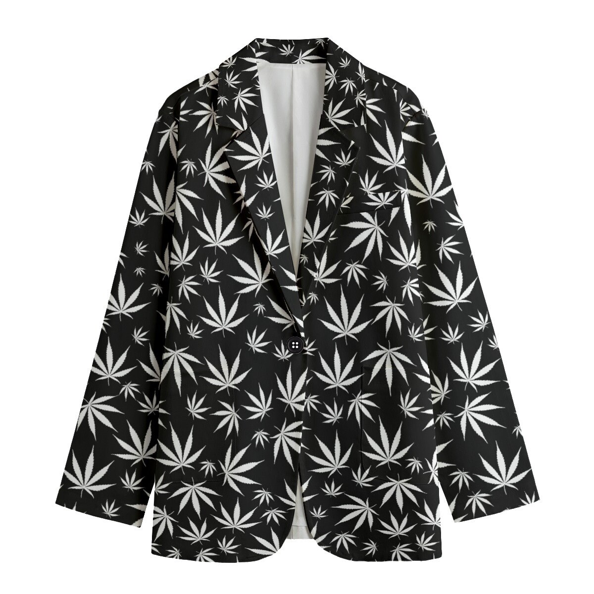 Women's Leisure Blazer, marijuana Blazer, cannabis Blazer, weed Blazer, leaves Blazer, marijuana, cannabis, weed, leaves, rasta, Jamaica