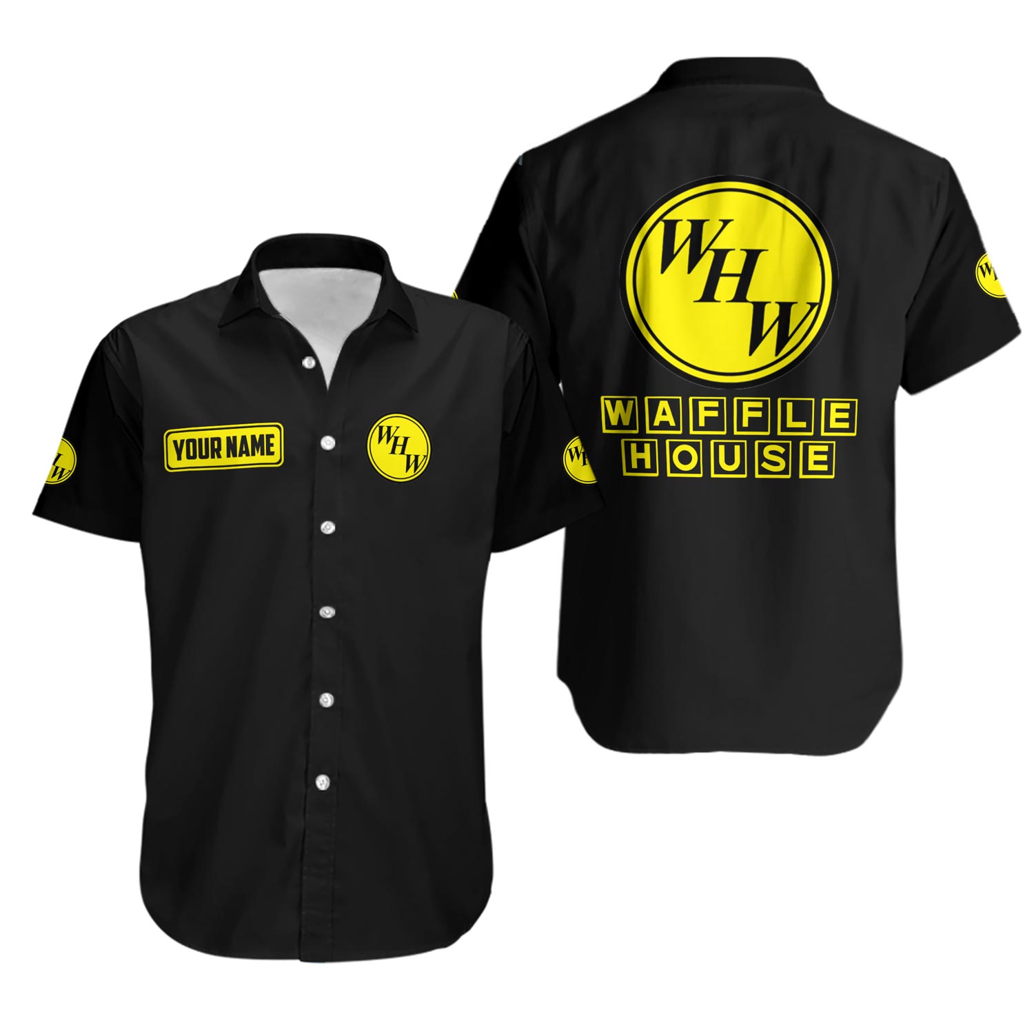 Custom Waffle House Hawaiian Shirt, Gift For Him, Husband Gift, Dad gift