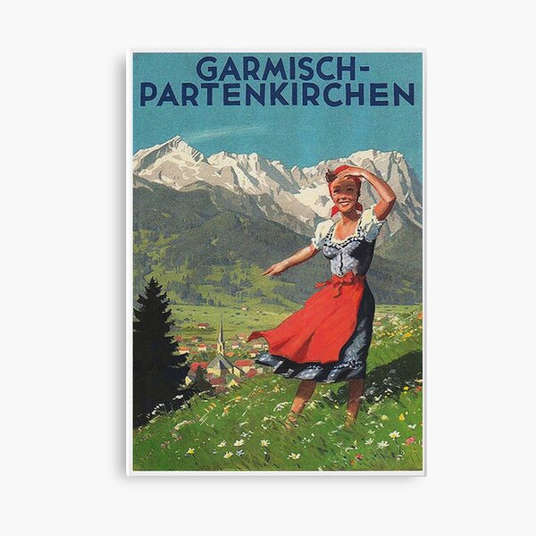 Garmisch Partenkirchen... vintage tourist poster Canvas