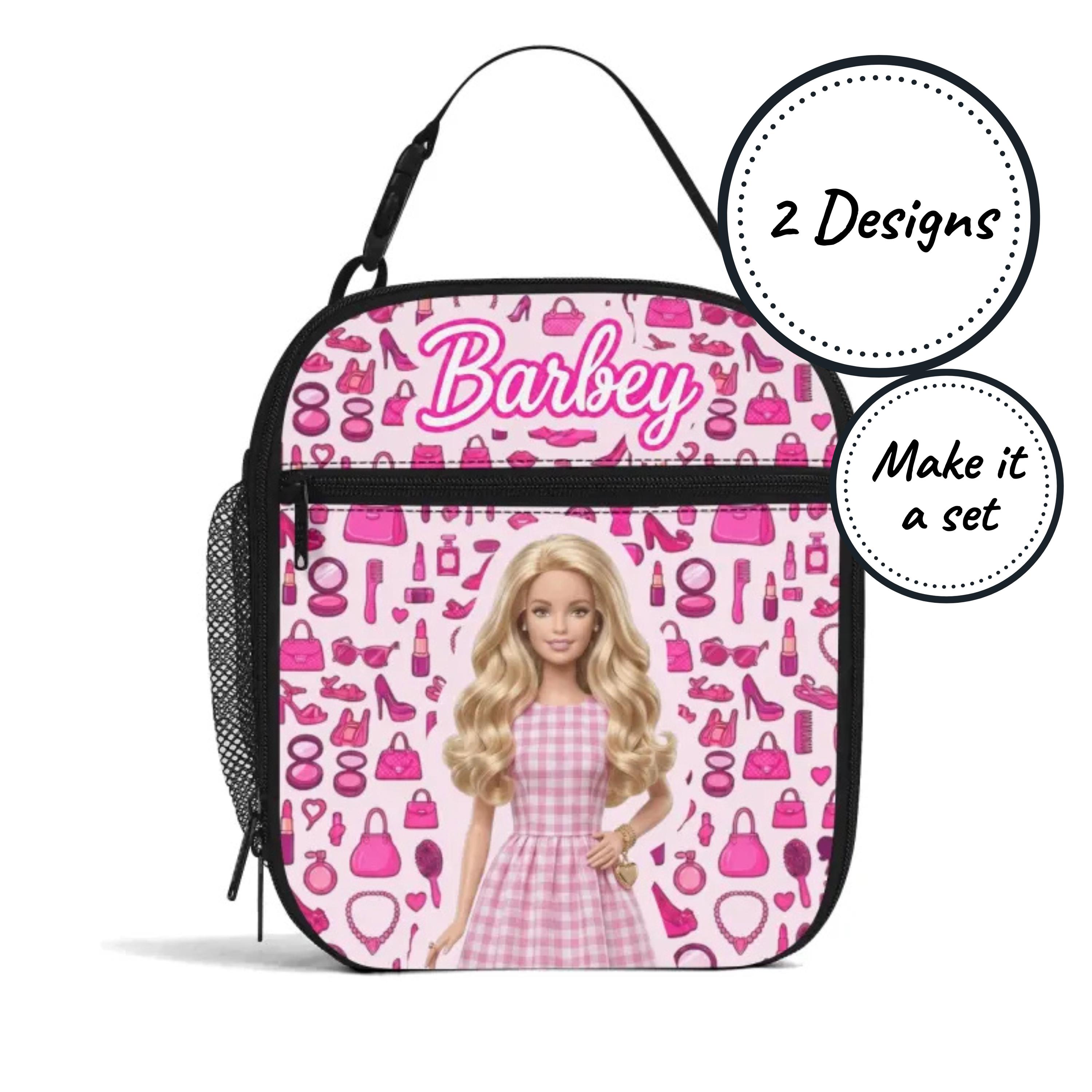 Custom Name Insulated Lunch Bag for Kids with Fashion Doll, Personalized Food Cooler Lunchbox
