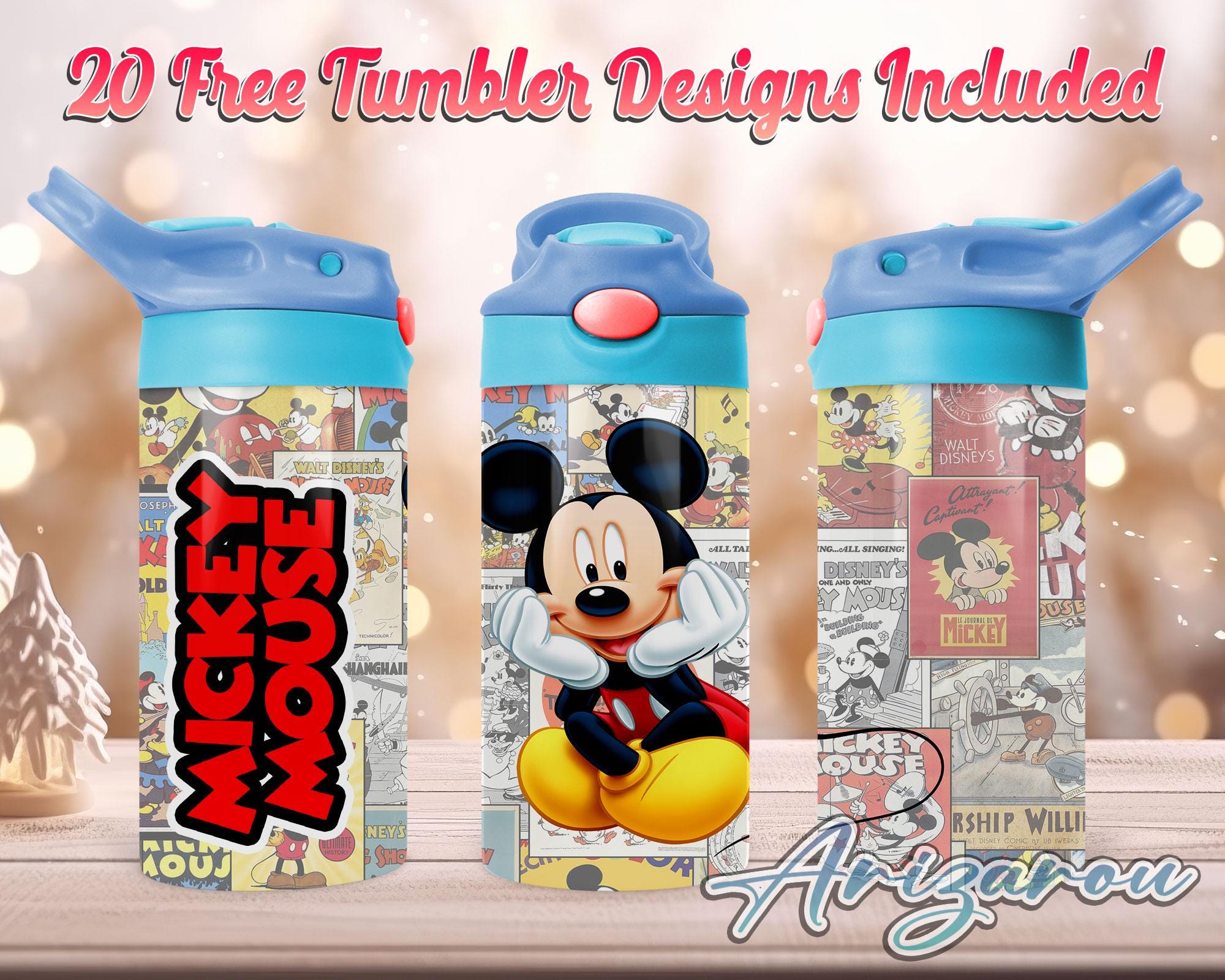 Mouse Cartoon 12oz Kids Flip Top Sippy Cup, Cartoon 12oz Sippy cup Tumbler