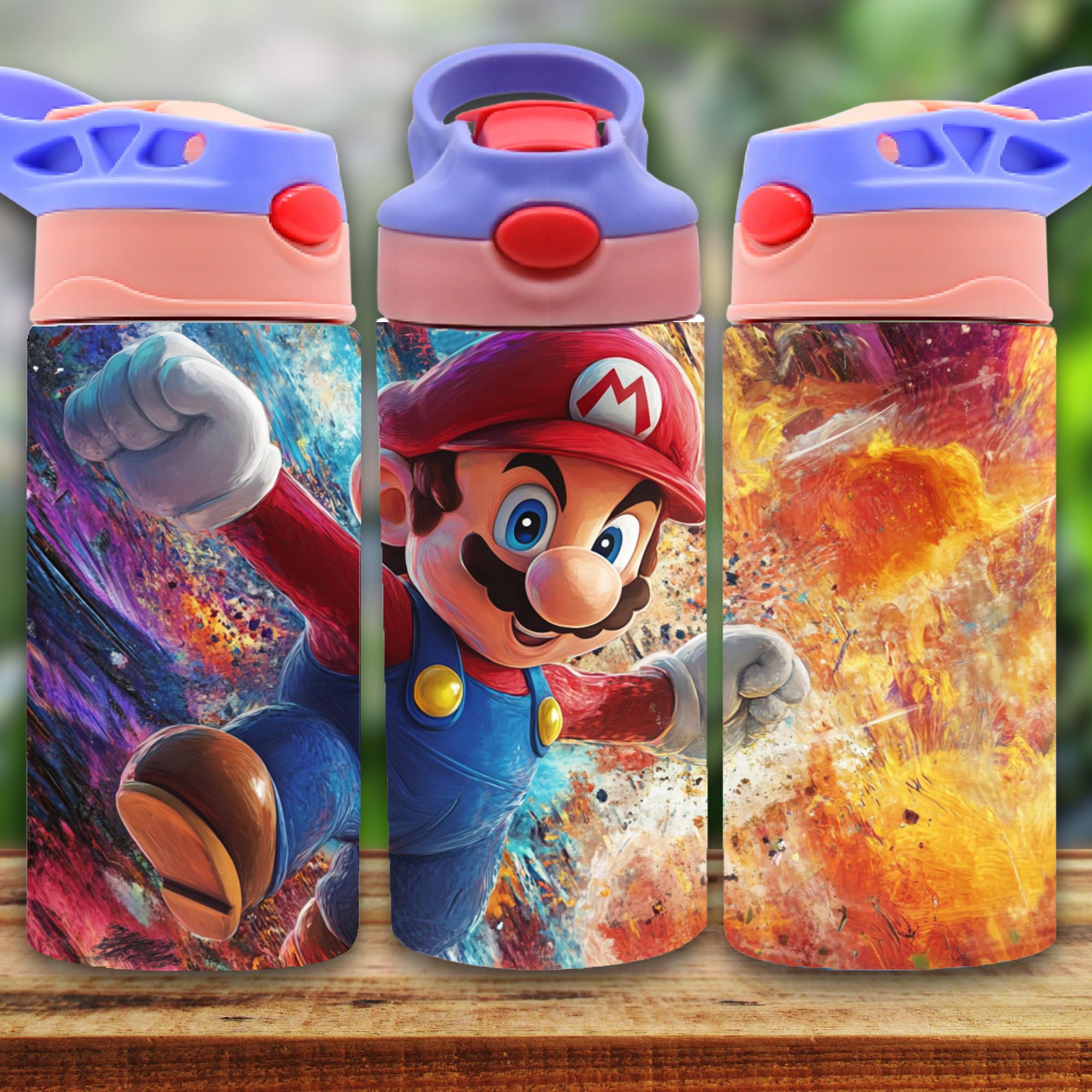 Mario 12oz Tumbler, Kids Cartoon 12oz Cup Tumbler, Back To School Gift