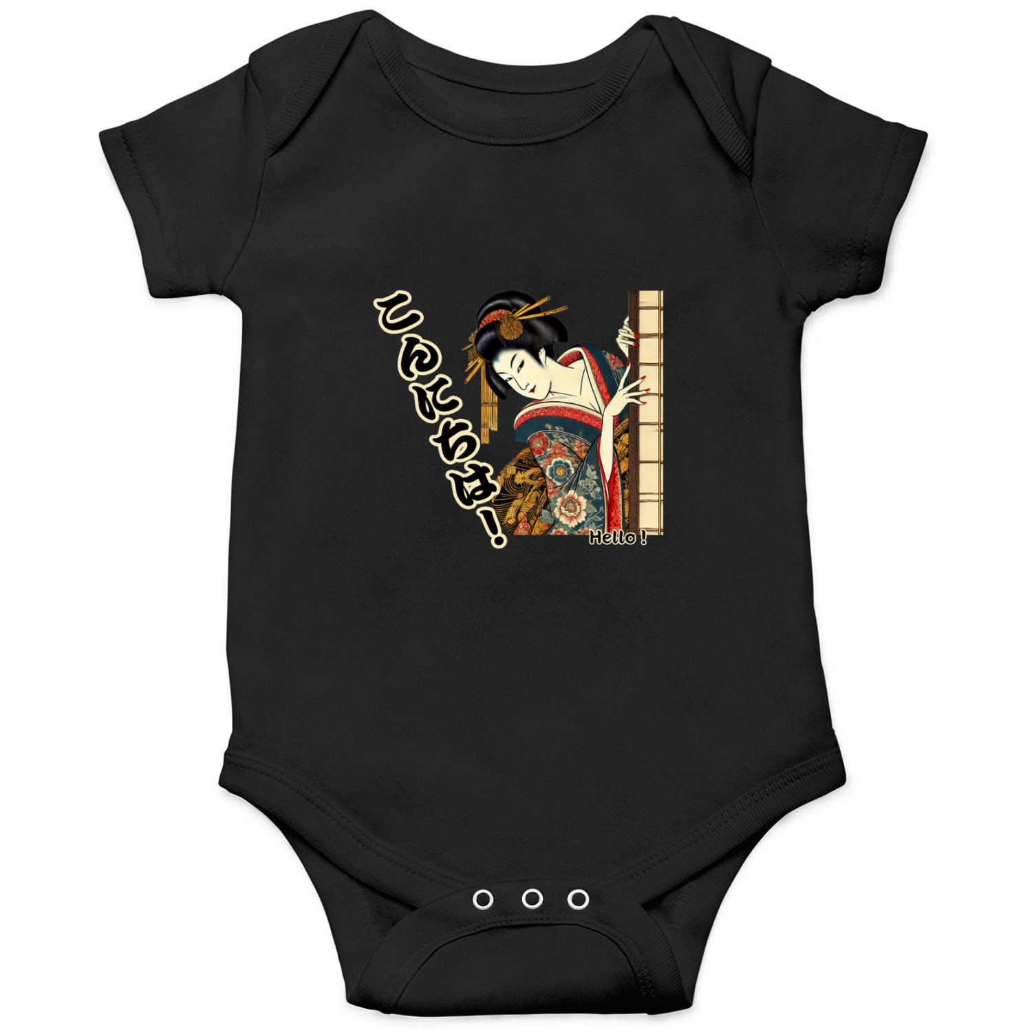 Peeking Ukiyo-e geisha - Konnichiwa! Onesies