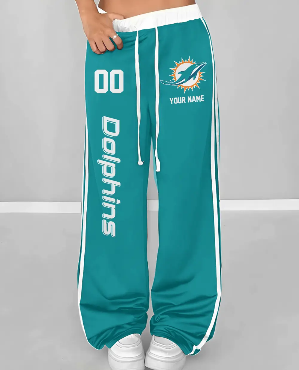 Miami Dolphins Personalized Wide Leg Lounge Pants