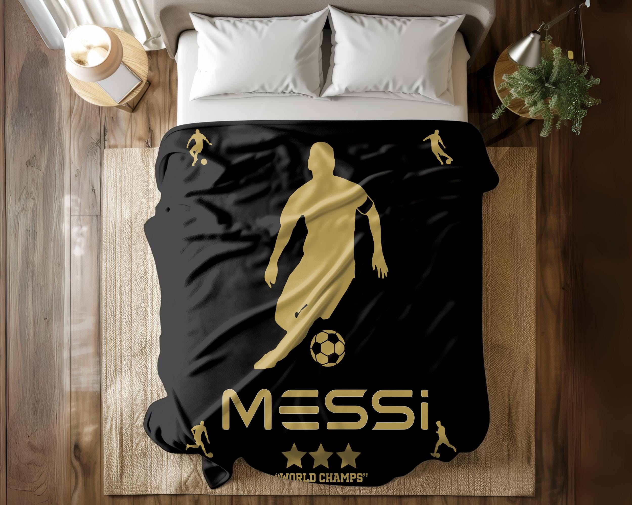 Messi Soccer Blanket - Cozy Plush Throw for Christmas, Birthday, Dad, Husband, Son, Kids, Teams, and Soccer Fans