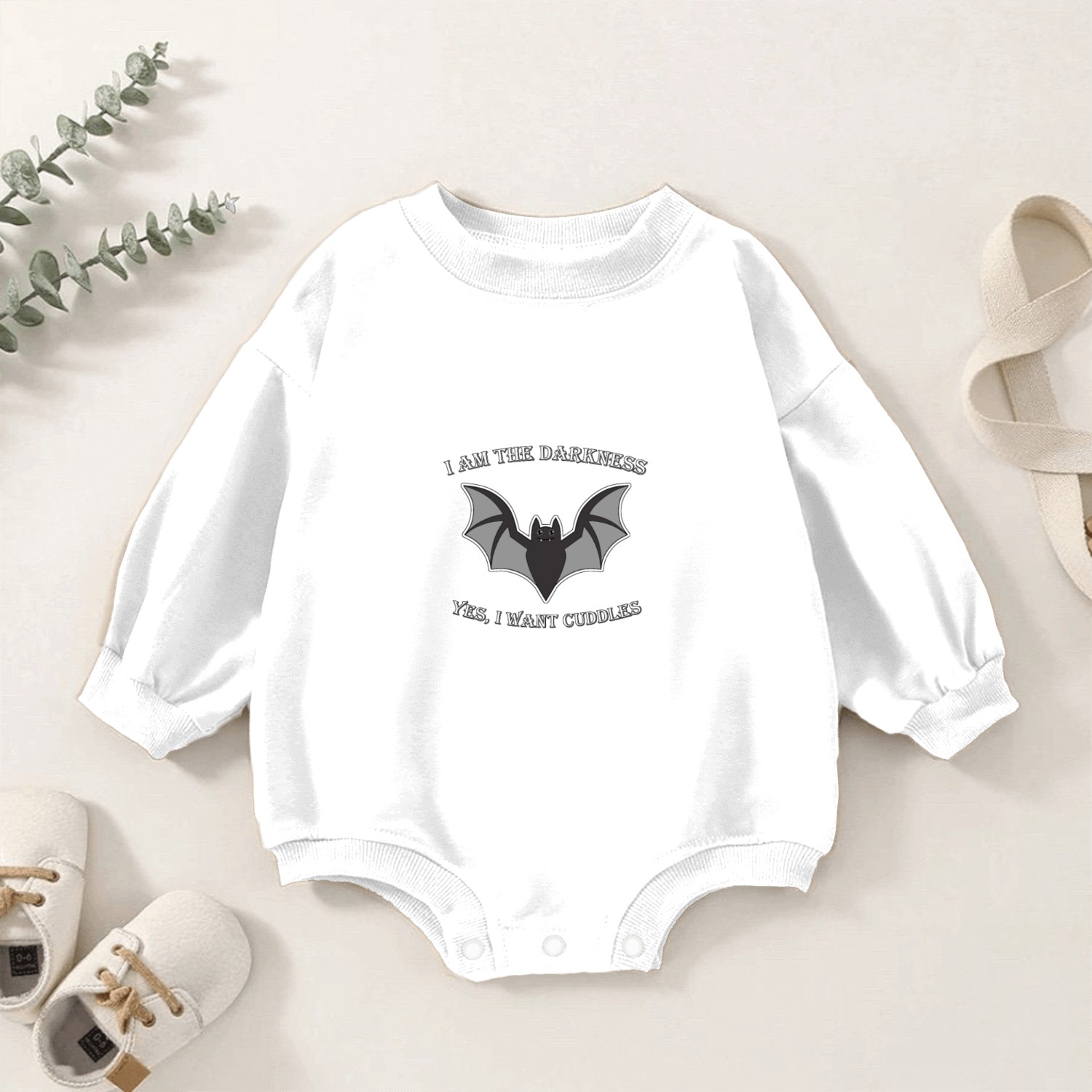 I Am The Darkness Cute Bat Halloween Baby Romper Sweatshirts