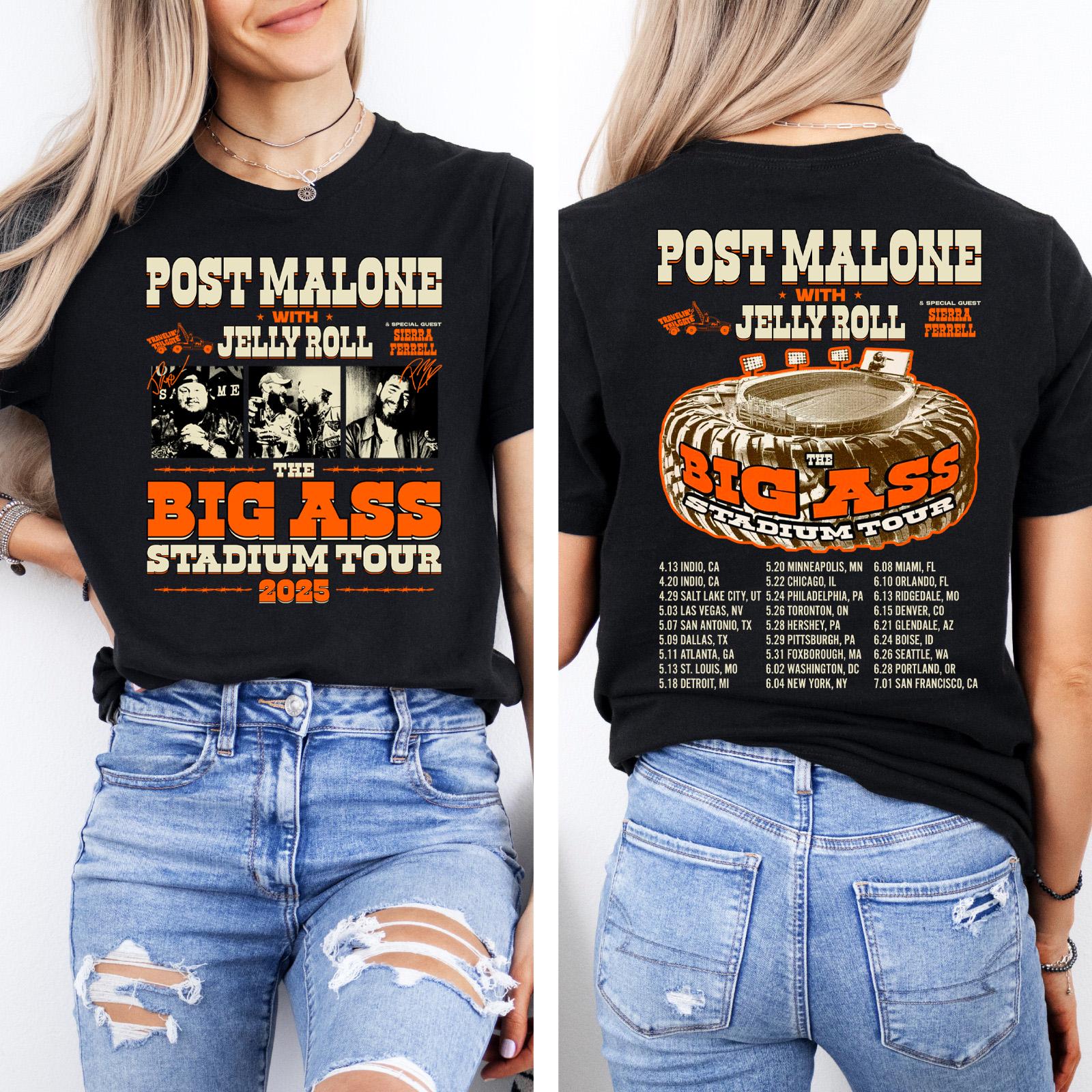 Post Malone Jelly Roll Shirt, Jelly Roll Concert Tshirt, Post Merch, Posty Shirt, Western Graphic Tee, Country Music Tour Outfit