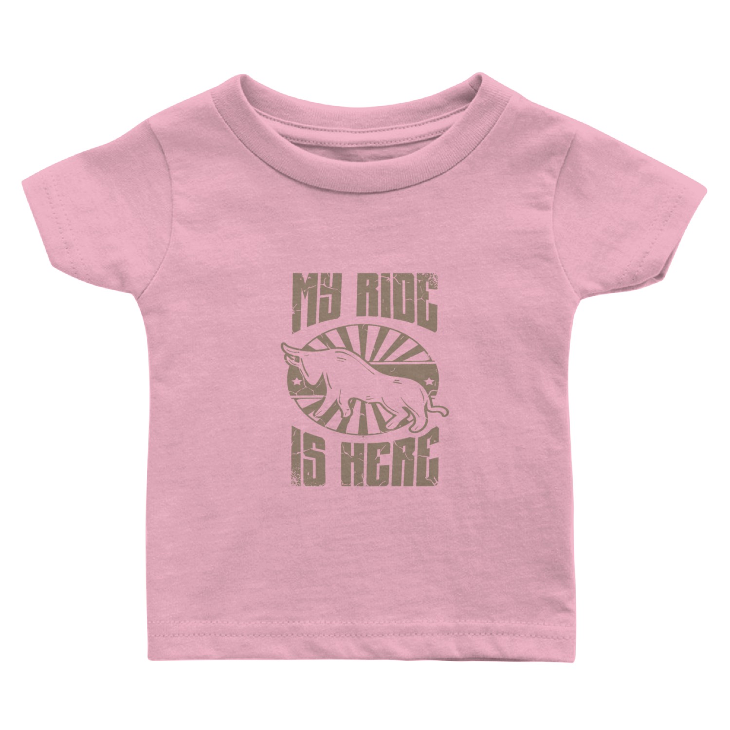 My Ride Is Here Bull Rider Bull Riding Rodeo Baby T Shirts