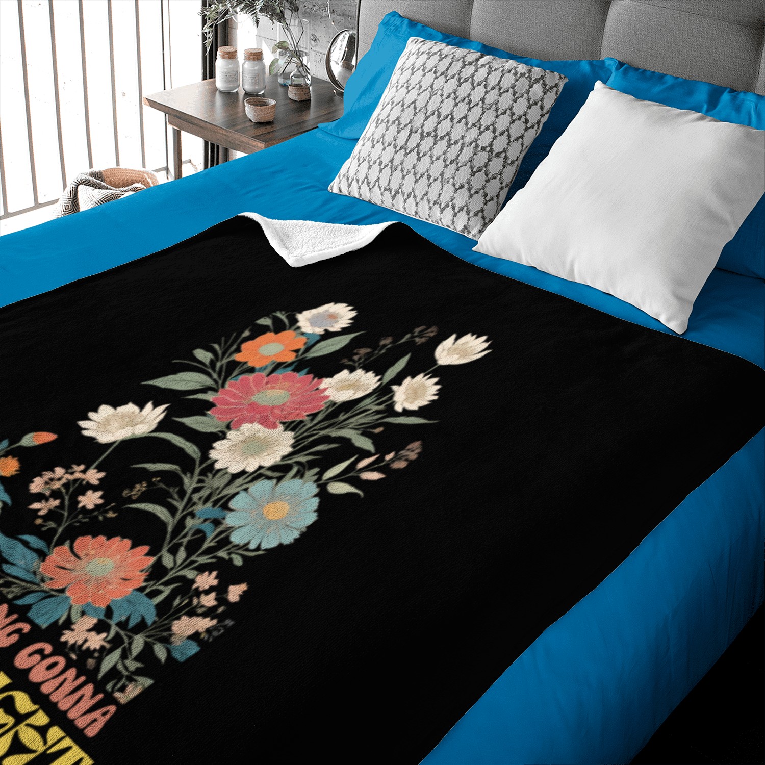 Everything gonna be Alright Vintage Boho Floral Baby Blankets