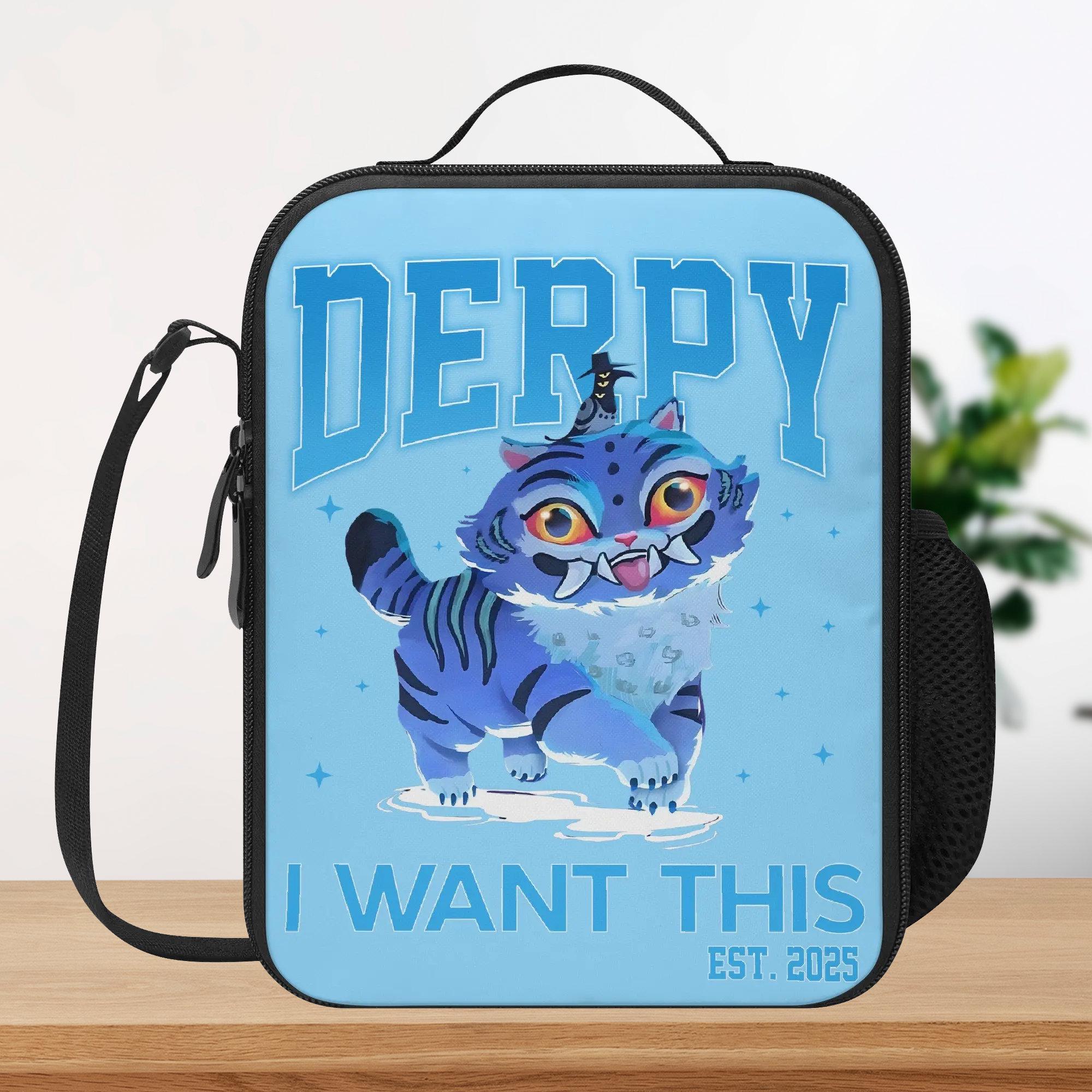 Derpy Tiger Demon Hunters Lunch Box Bag, Kpop Demon Hunters Lunch Bag, Demon Hunters Quality Keep Warm/Cold Lunch Bag