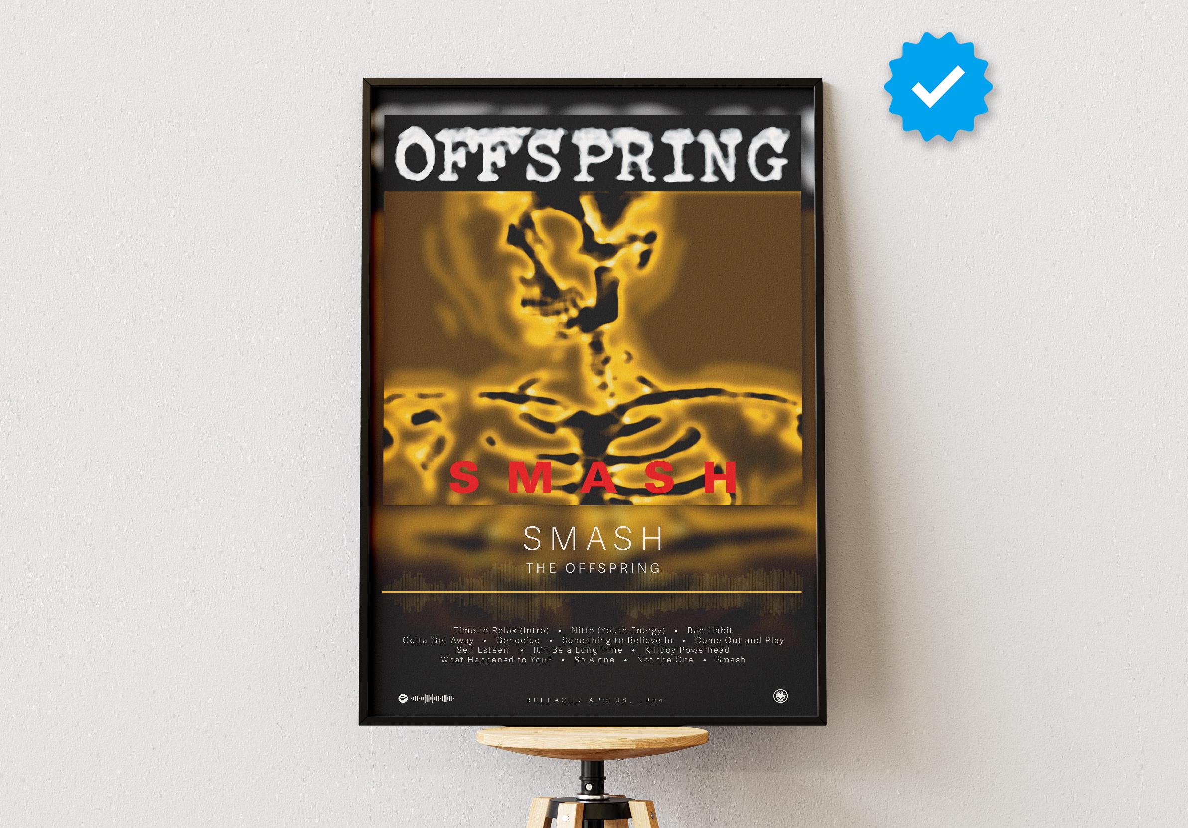 The Offspring Poster | Smash Poster | Album Poster Prints | Wall Decor Posters | Album Cover | Rock Music Poster