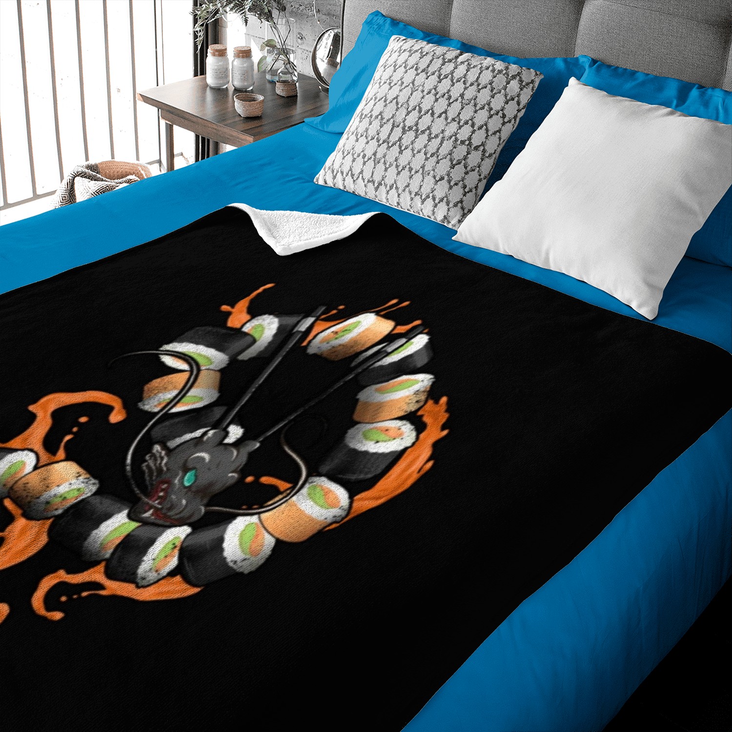 Sushi Dragon Roll Japanese Food Lover Rice Sushi Baby Blankets