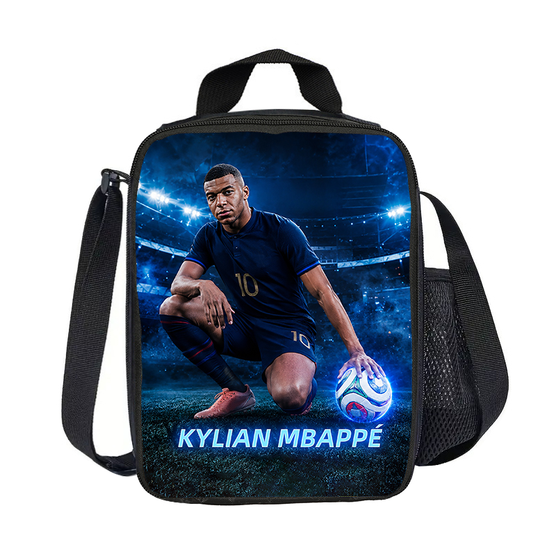 Mbappe Thermal Bag Football Star Insulated Lunch Bags Lunch Container Leakproof Tote Lunch Box Sports Food Storage Bags