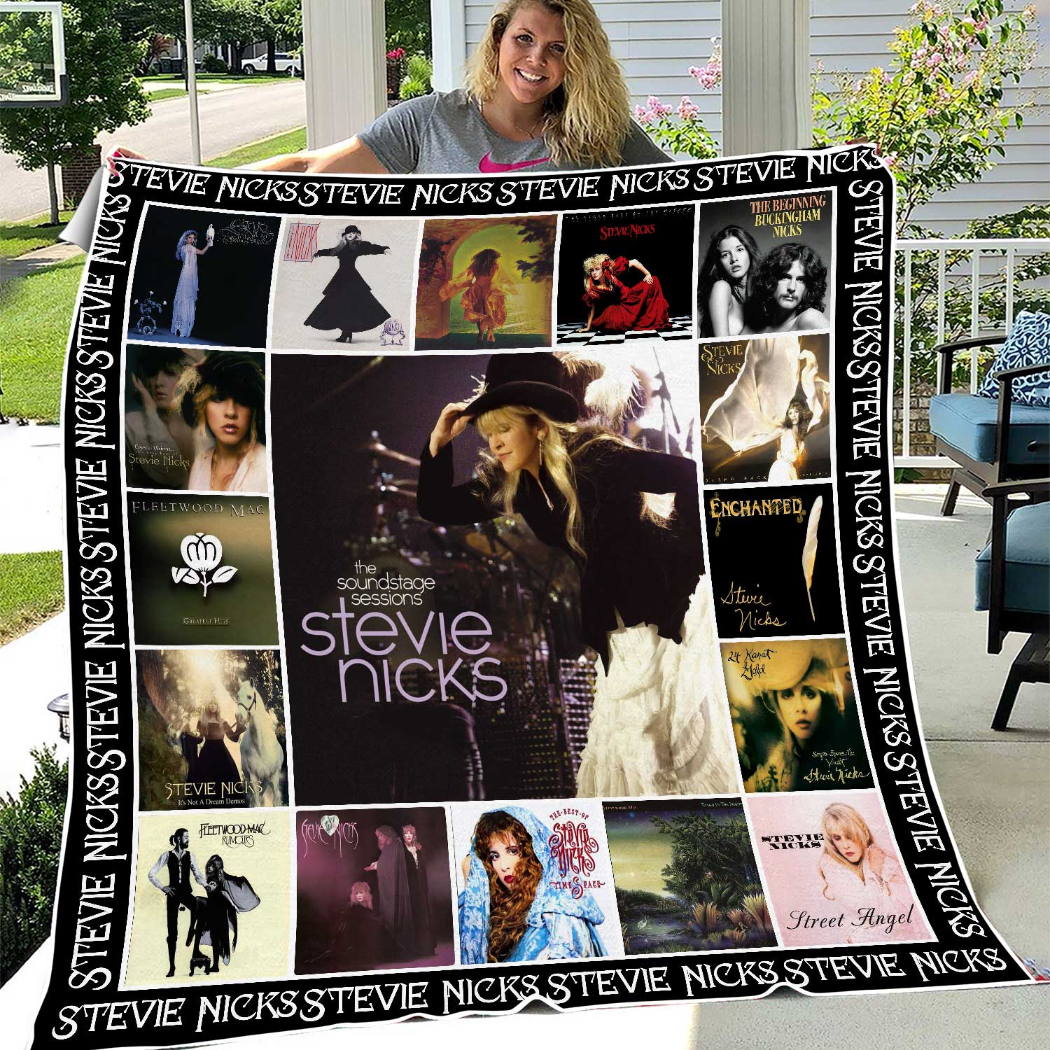 Stevie Nicks Albums Cover Poster Version Quilt Blanket, Gift For Fans