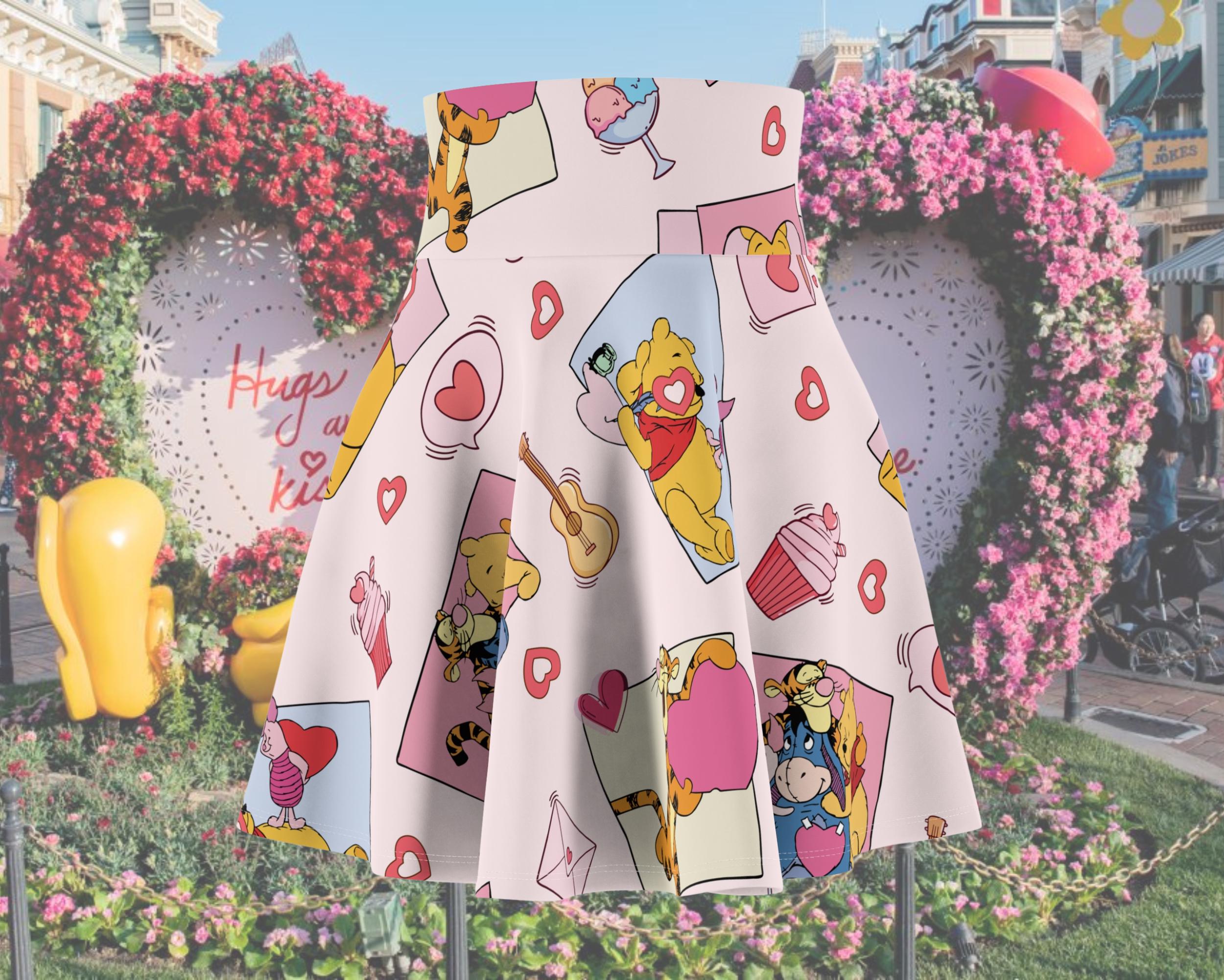 Pooh Valentines Day Running Skirt | Magical Running Skirt | Women's Skater Skirt