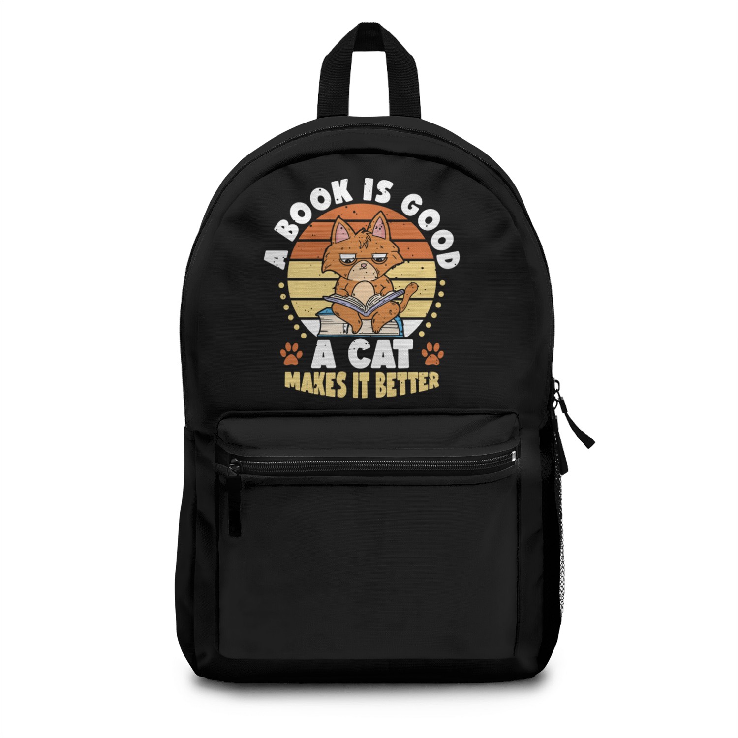 Book Is Good Cat Makes It Better | Anime Lover | Backpacks