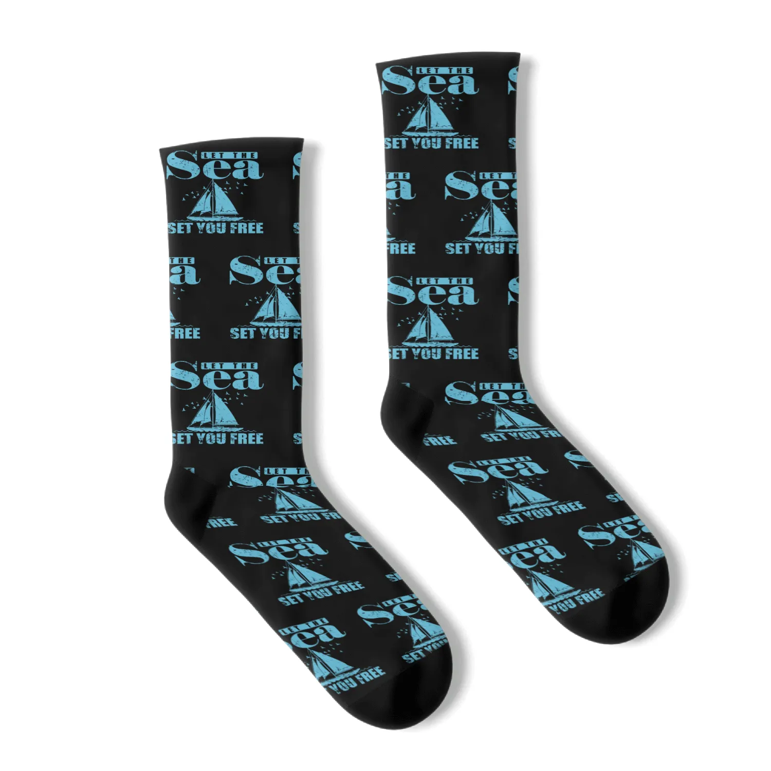 Let the Sea set you Free Sailing Boat Sports Socks