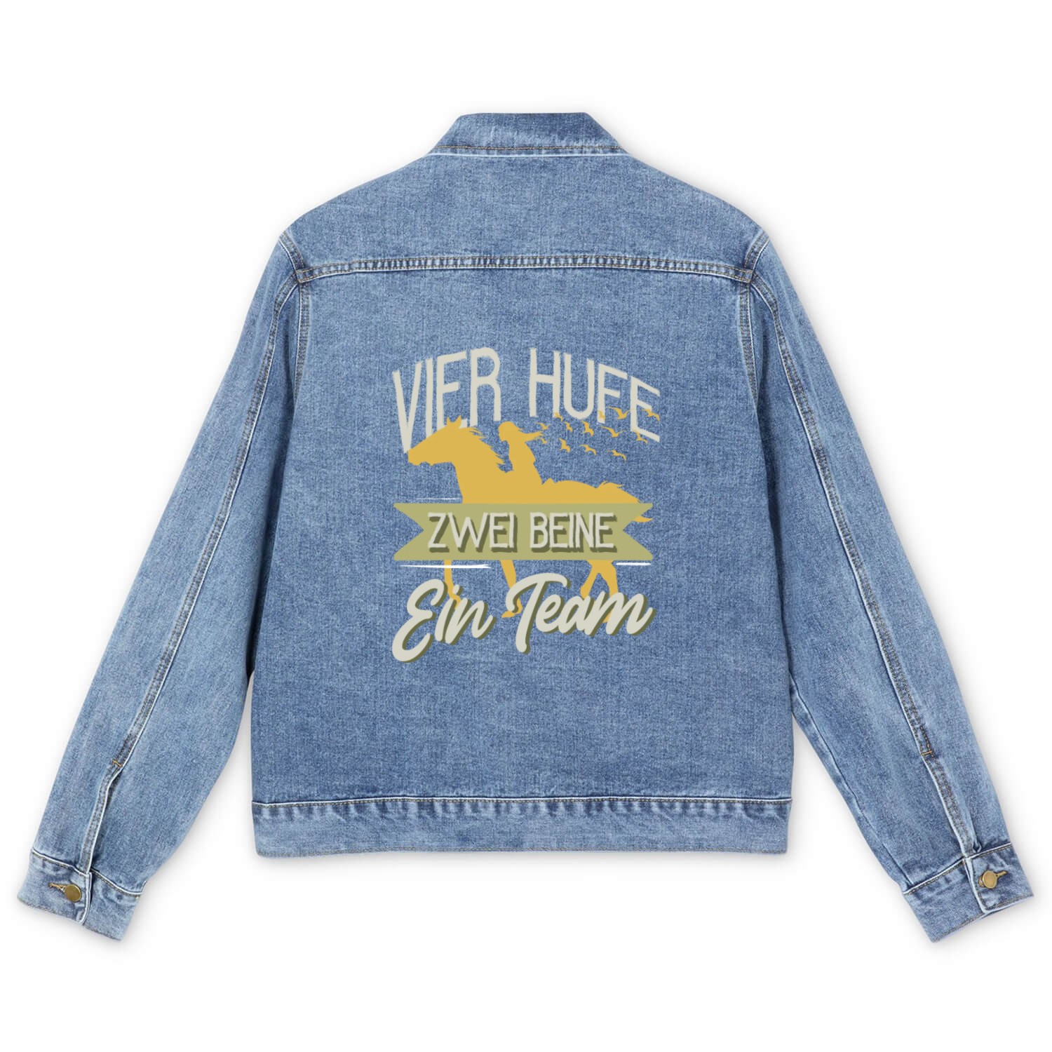 Horsewoman, Horseback Riding, Horses, Horseback Men's Denim Jackets
