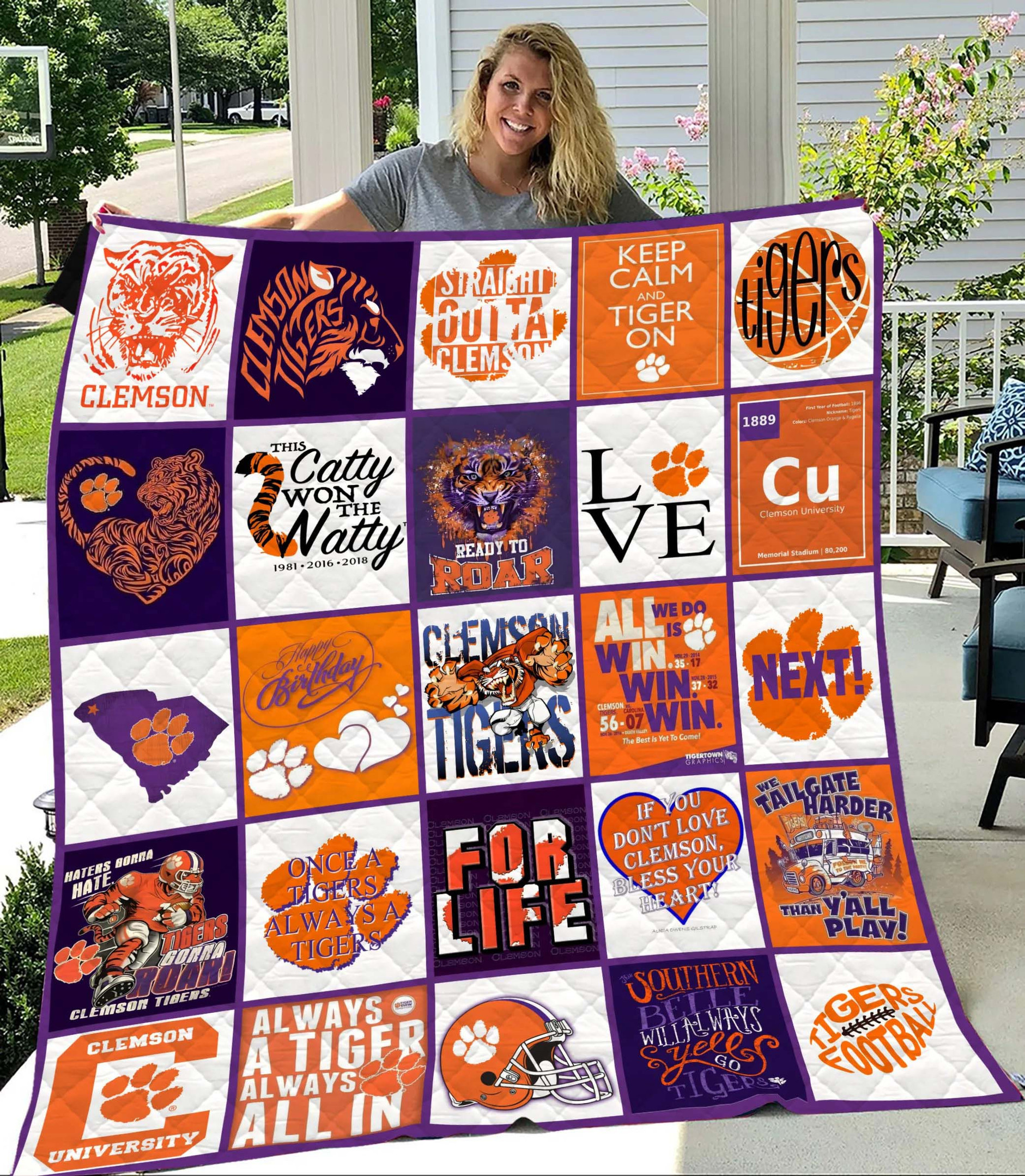 Clemson Tigers Quilt, Bedding Decor