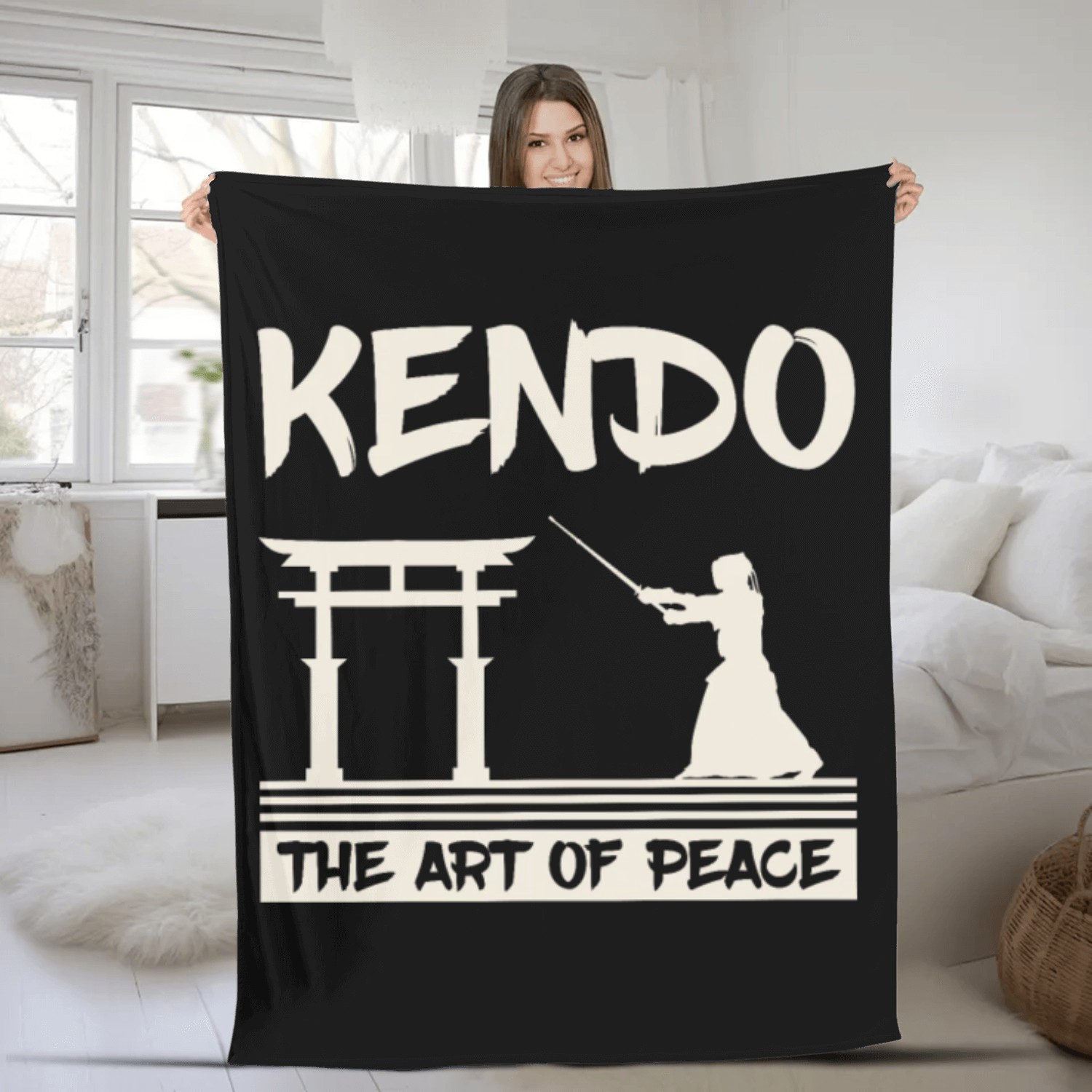 Kendo The Art Of Peace Kenjutsu Japan Japanese MMA Fleece Blankets
