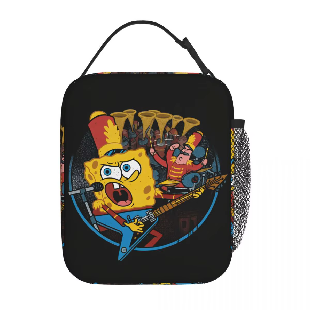 Spongebobed Cartoon Lunch Bag Outdoor Picnic Lunch Box For Men Fashion Graphic Tote Food Bags Oxford Portable Cooler Bag