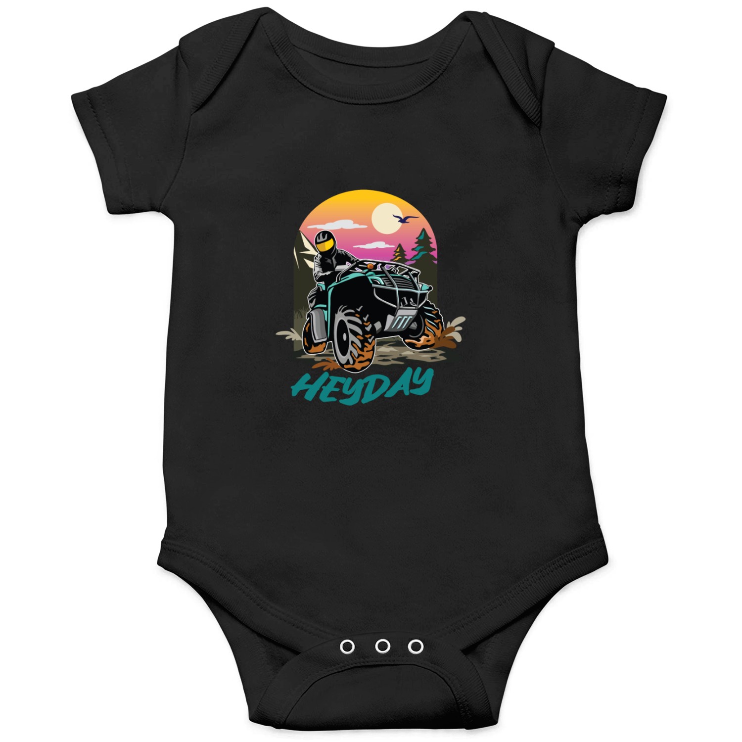 ATV/Quad "Trail Riding" style logo. By "Hey Day" Onesies
